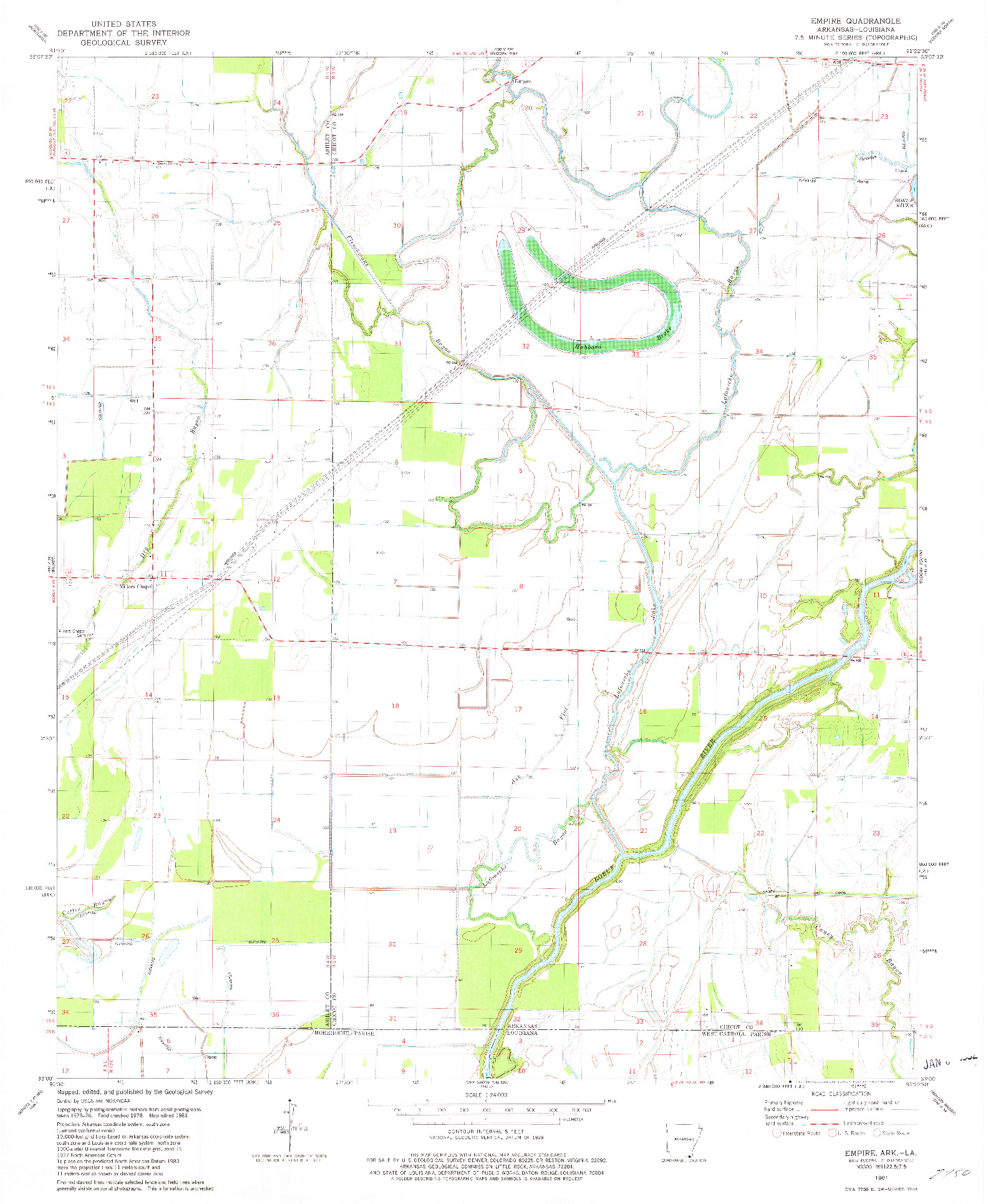 USGS 1:24000-SCALE QUADRANGLE FOR EMPIRE, AR 1981