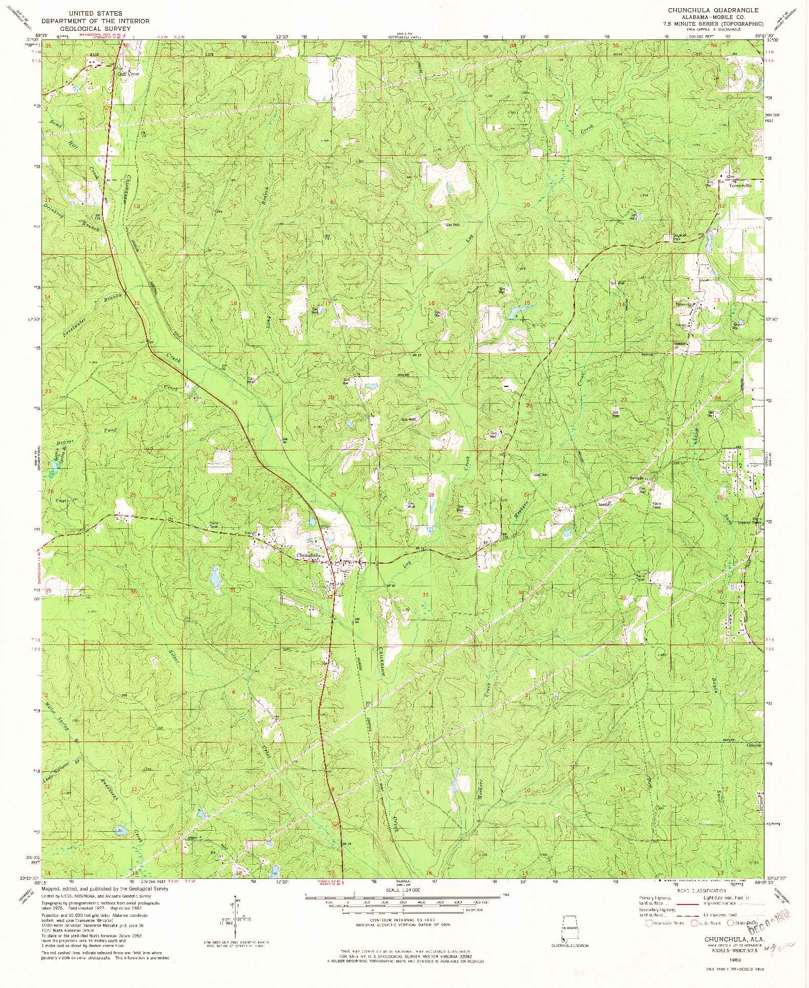 USGS 1:24000-SCALE QUADRANGLE FOR CHUNCHULA, AL 1982