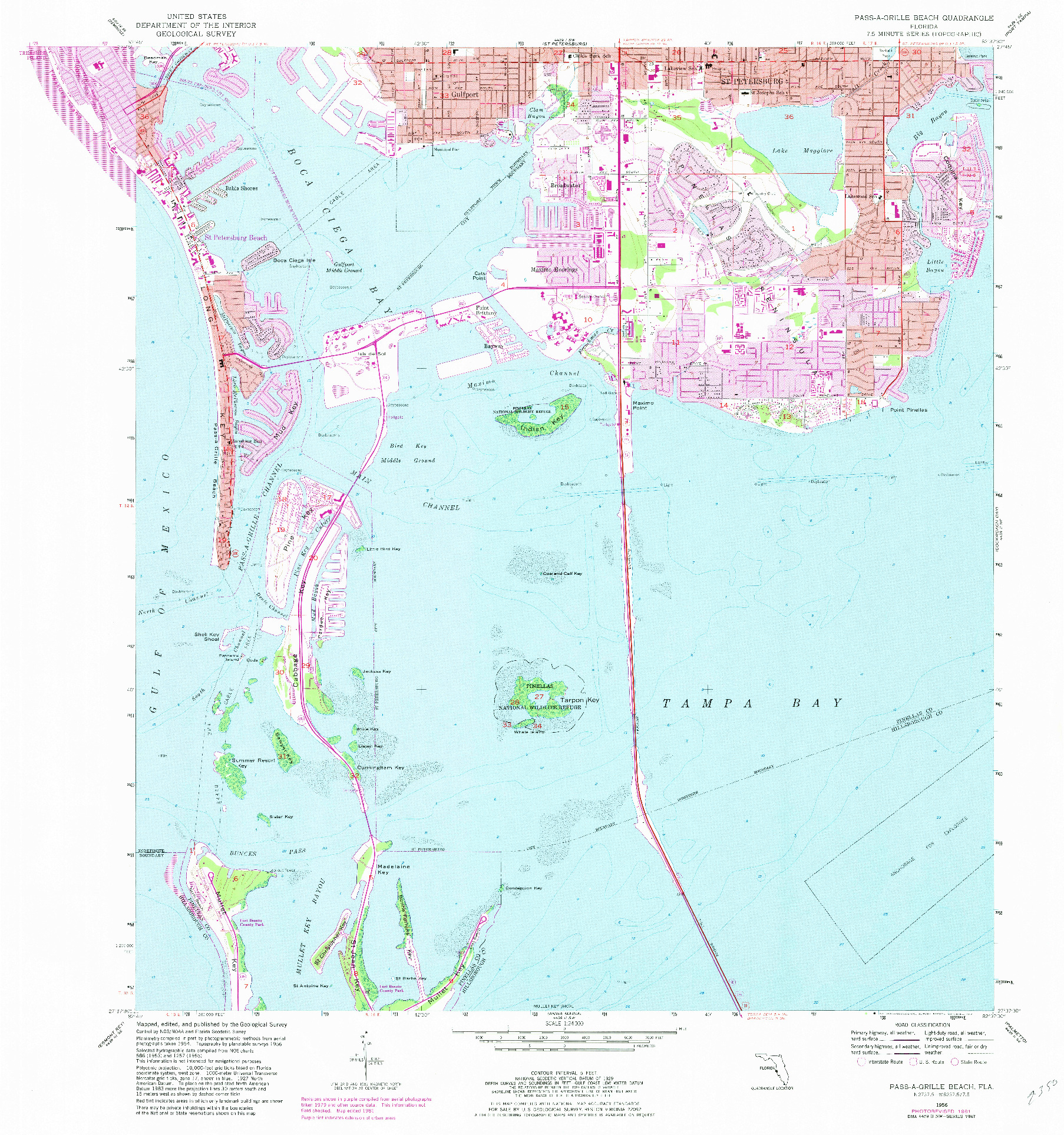 USGS 1:24000-SCALE QUADRANGLE FOR PASS-A-GRILLE BEACH, FL 1956