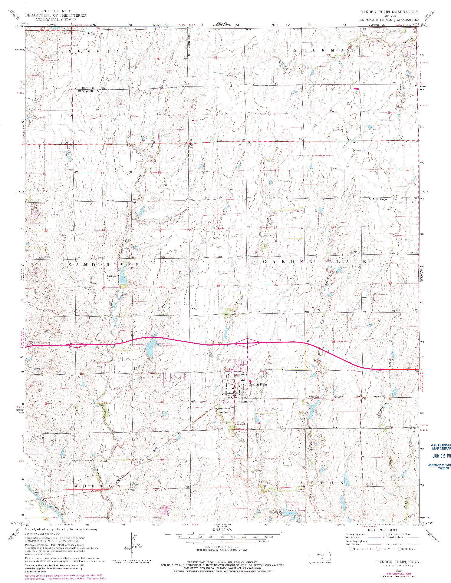 USGS 1:24000-SCALE QUADRANGLE FOR GARDEN PLAIN, KS 1965