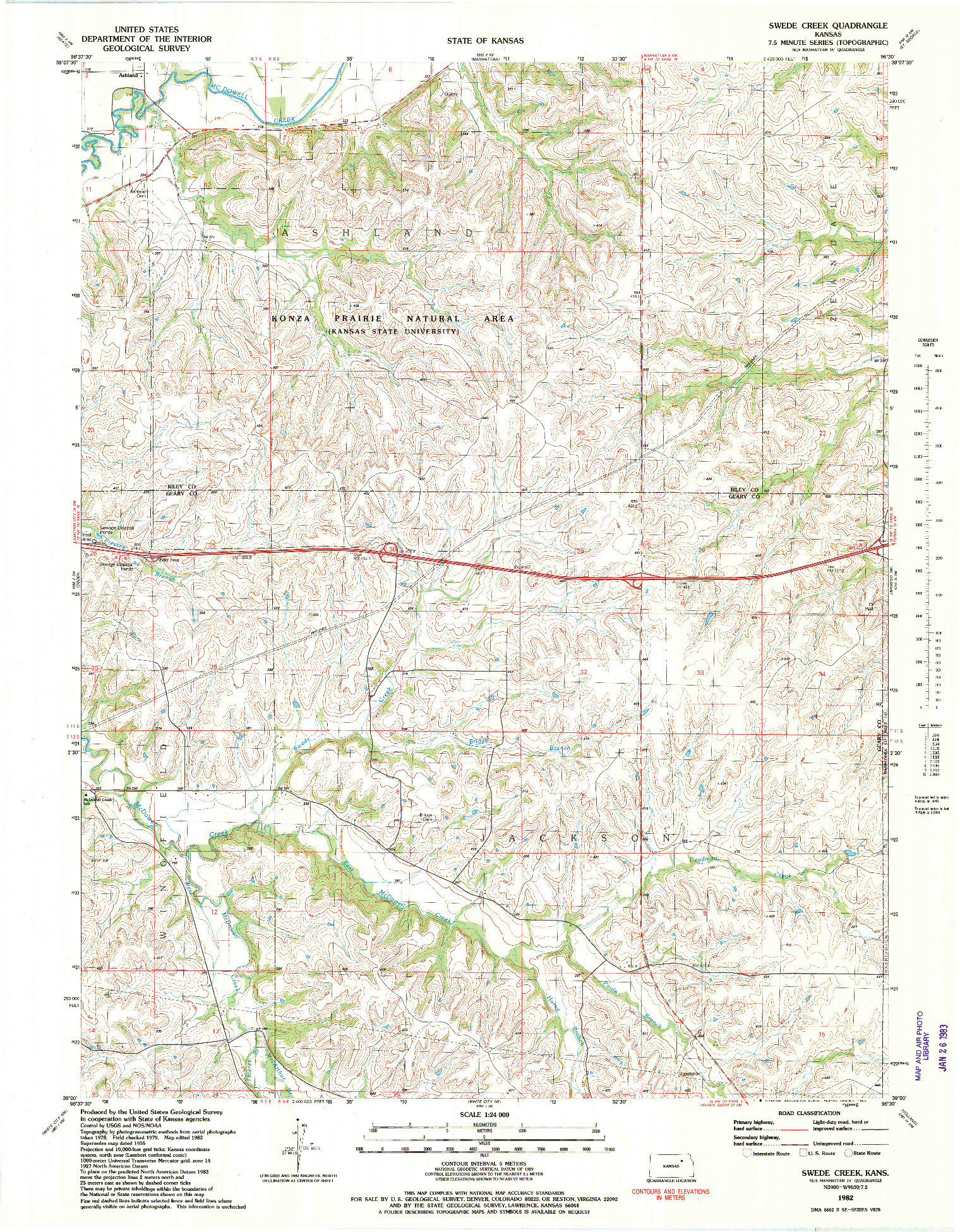 USGS 1:24000-SCALE QUADRANGLE FOR SWEDE CREEK, KS 1982