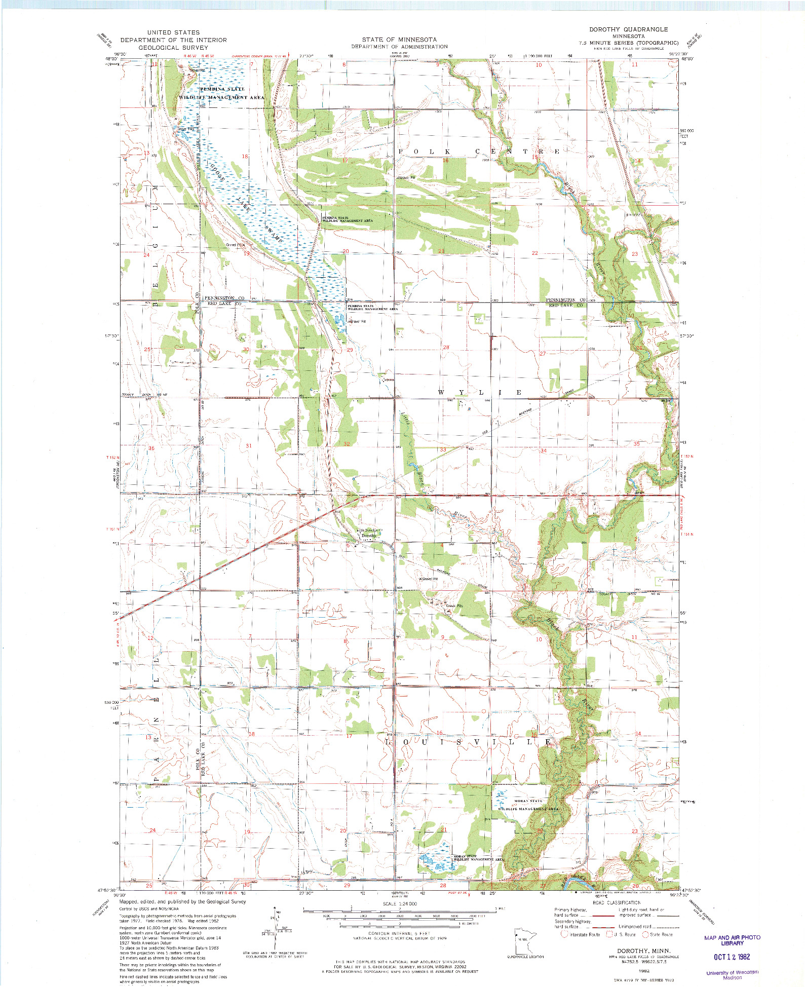 USGS 1:24000-SCALE QUADRANGLE FOR DOROTHY, MN 1982
