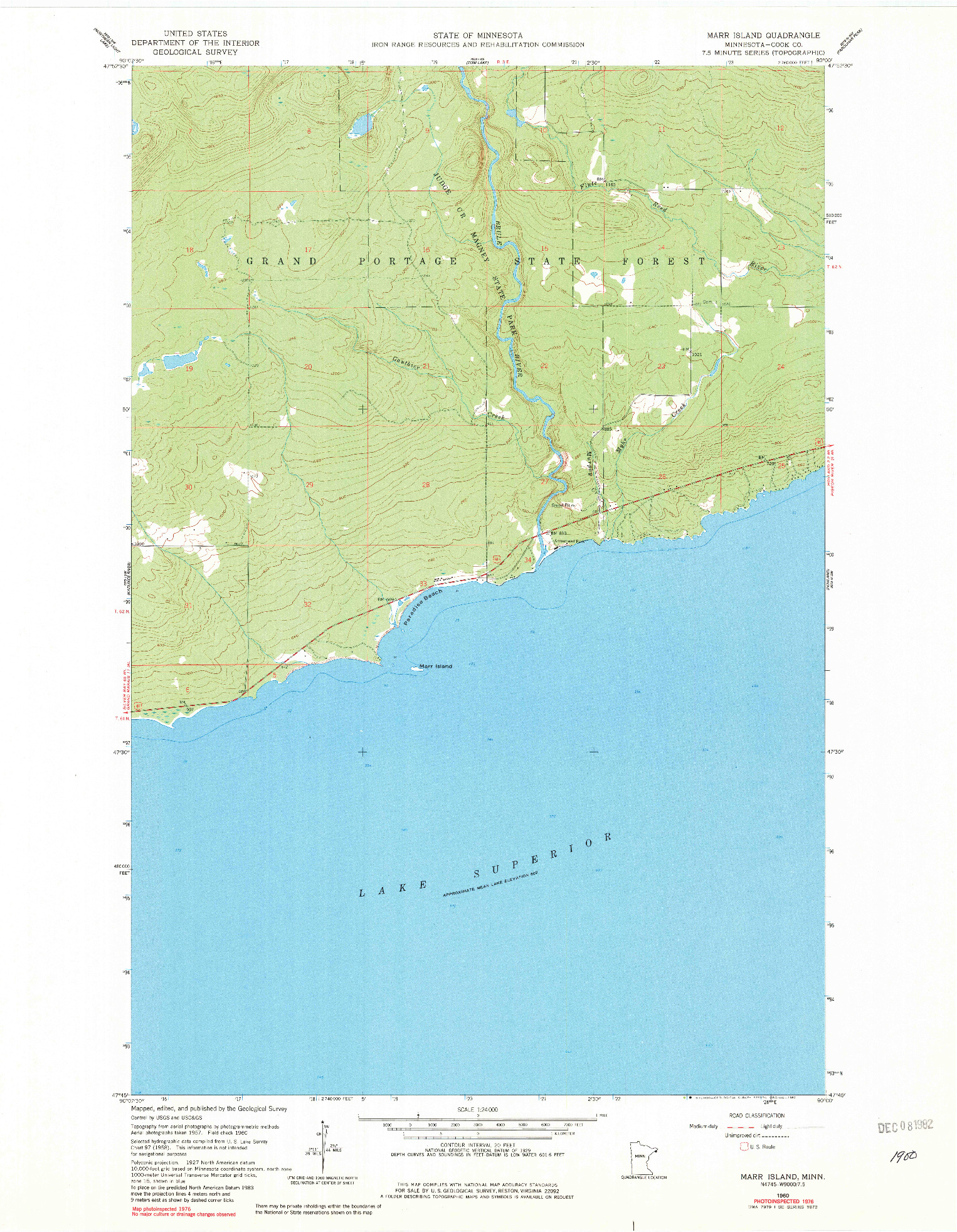 USGS 1:24000-SCALE QUADRANGLE FOR MARR ISLAND, MN 1960