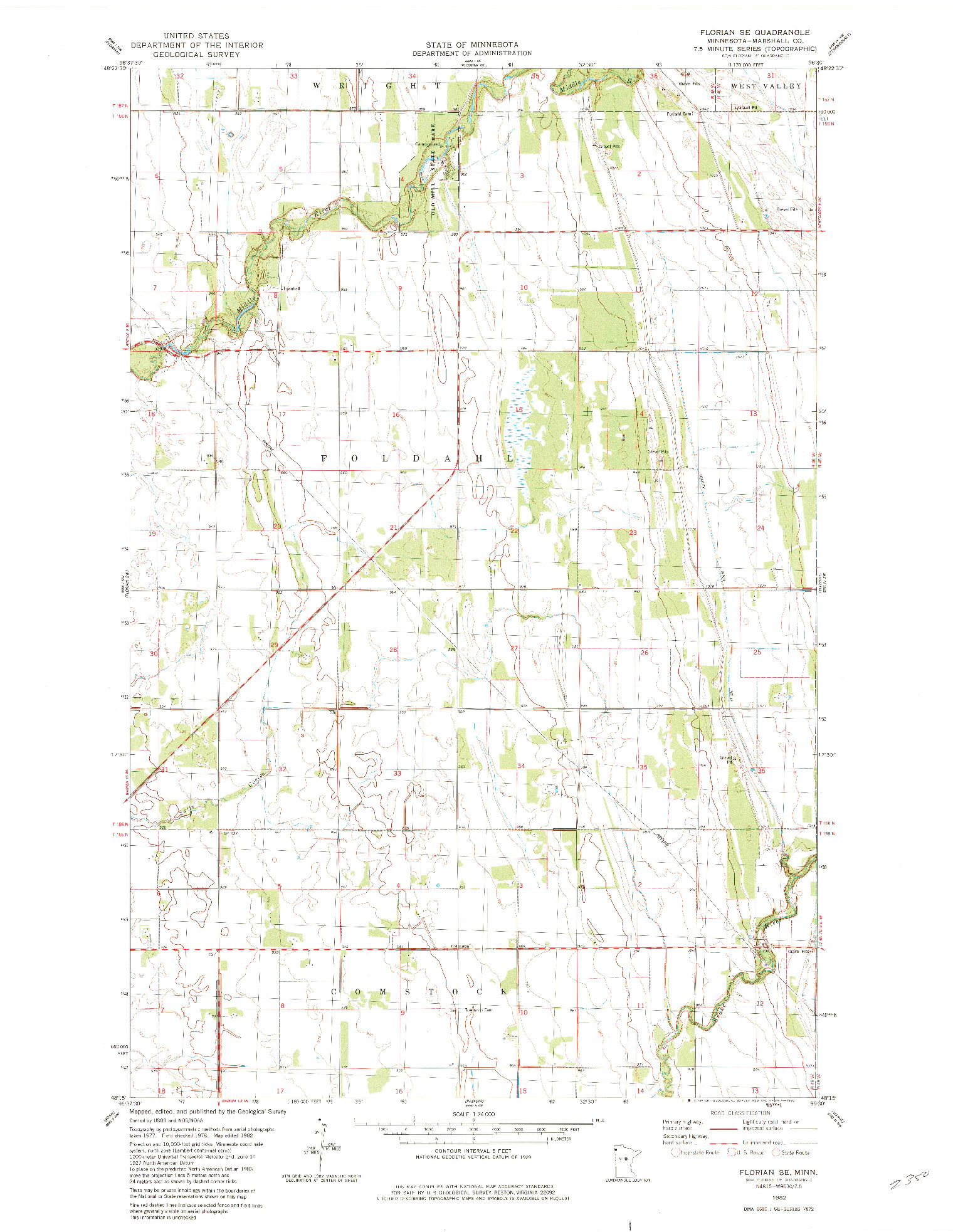 USGS 1:24000-SCALE QUADRANGLE FOR FLORIAN SE, MN 1982