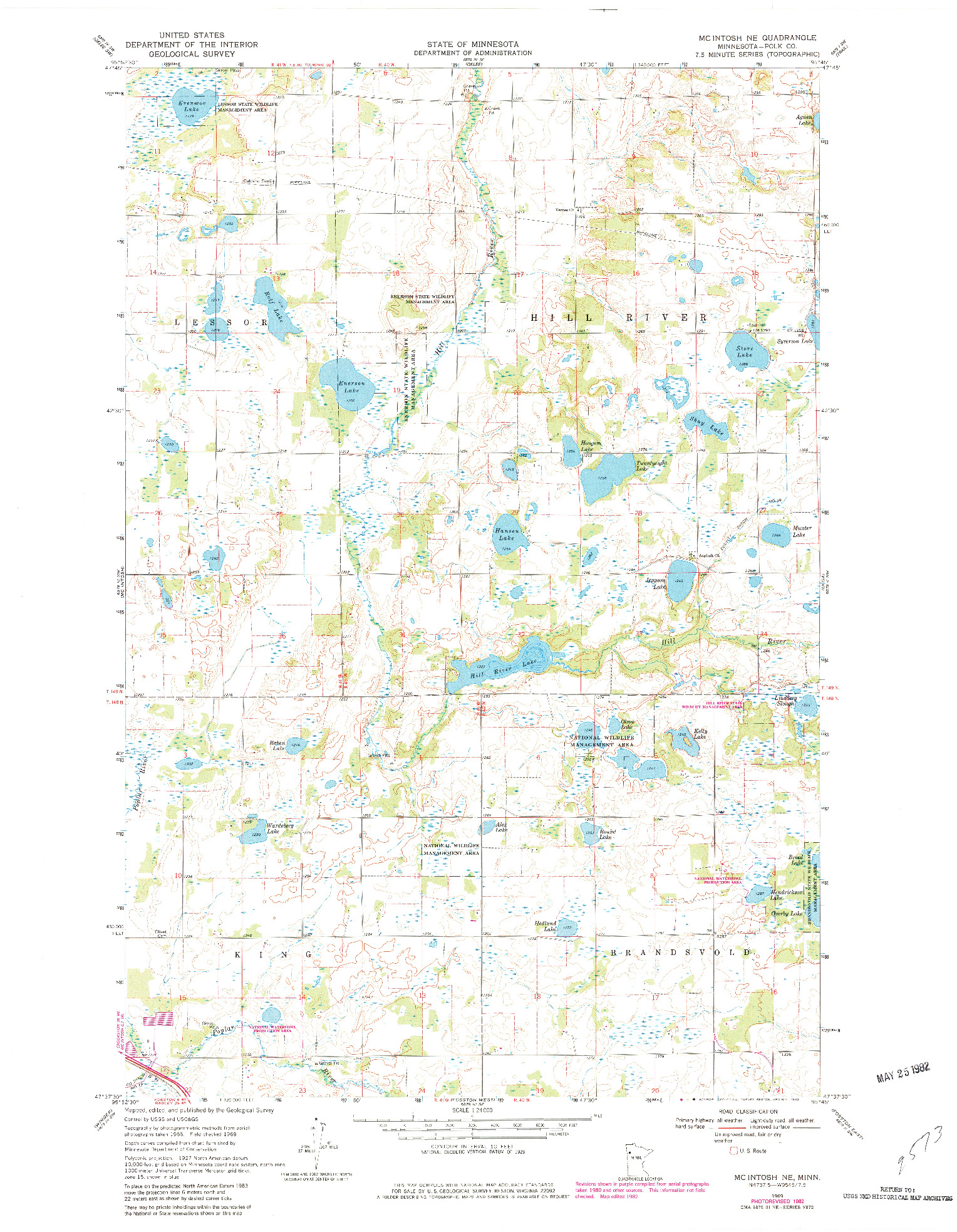 USGS 1:24000-SCALE QUADRANGLE FOR MC INTOSH NE, MN 1969