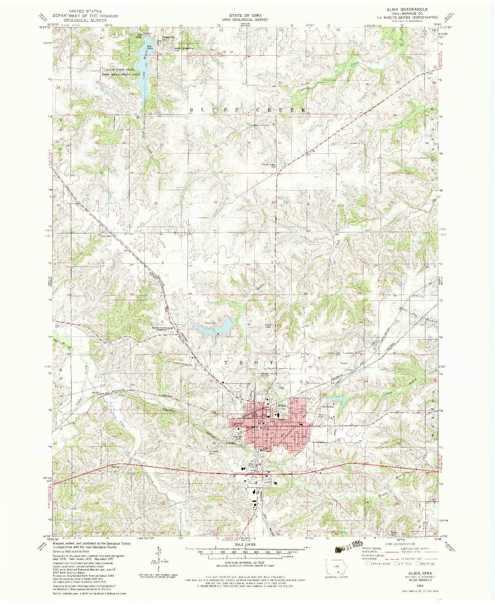 USGS 1:24000-SCALE QUADRANGLE FOR ALBIA, IA 1982