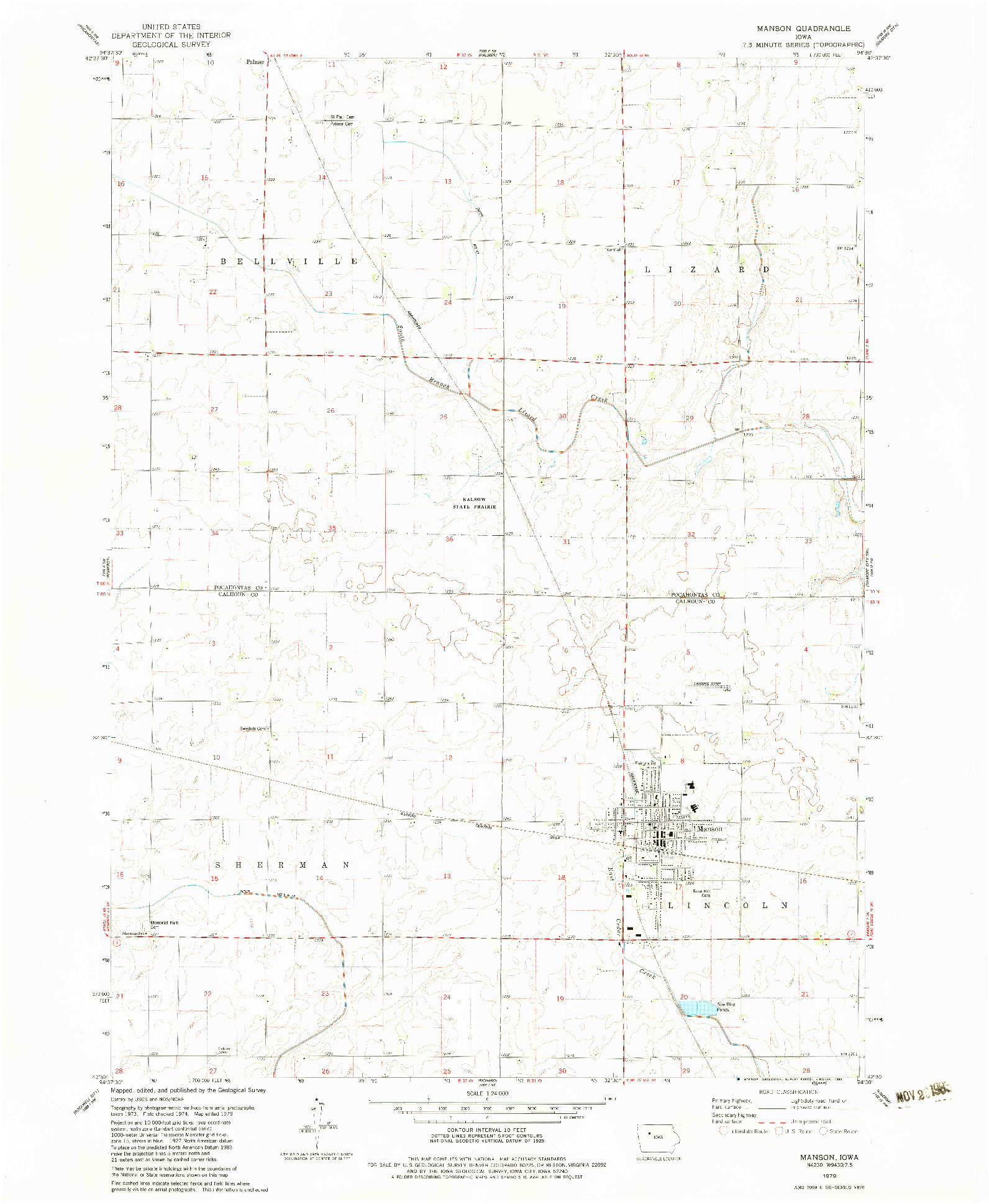 USGS 1:24000-SCALE QUADRANGLE FOR MANSON, IA 1979