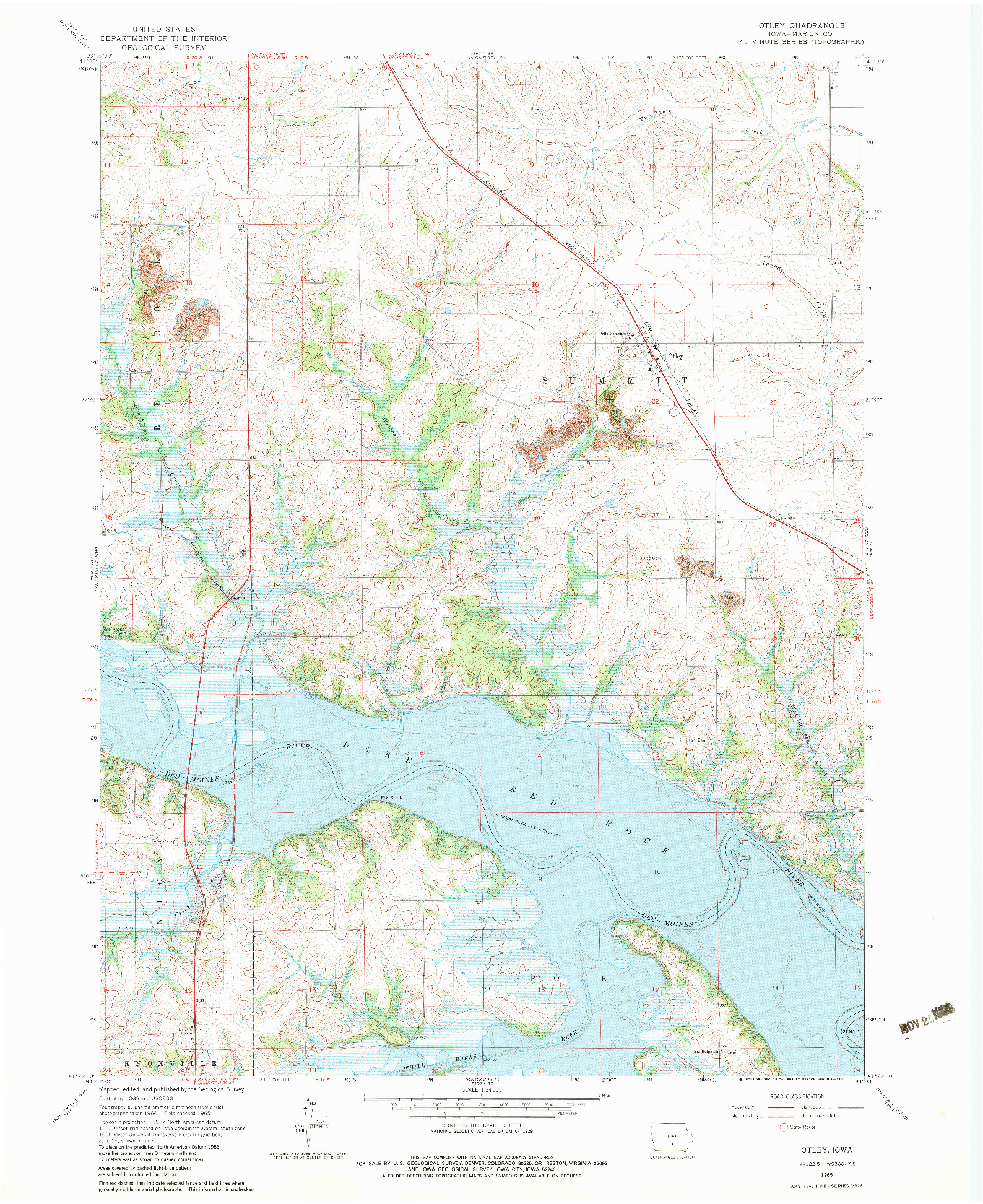 USGS 1:24000-SCALE QUADRANGLE FOR OTLEY, IA 1965