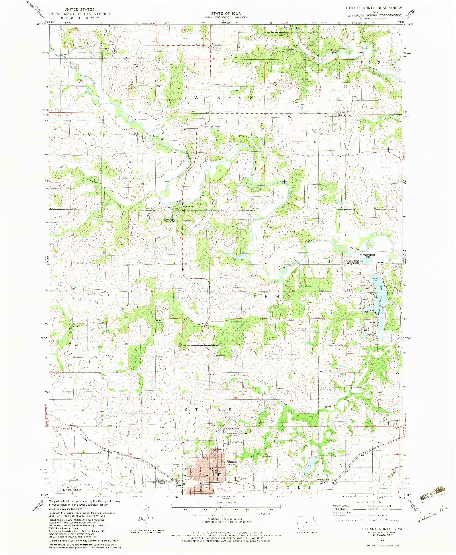 USGS 1:24000-SCALE QUADRANGLE FOR STUART NORTH, IA 1982