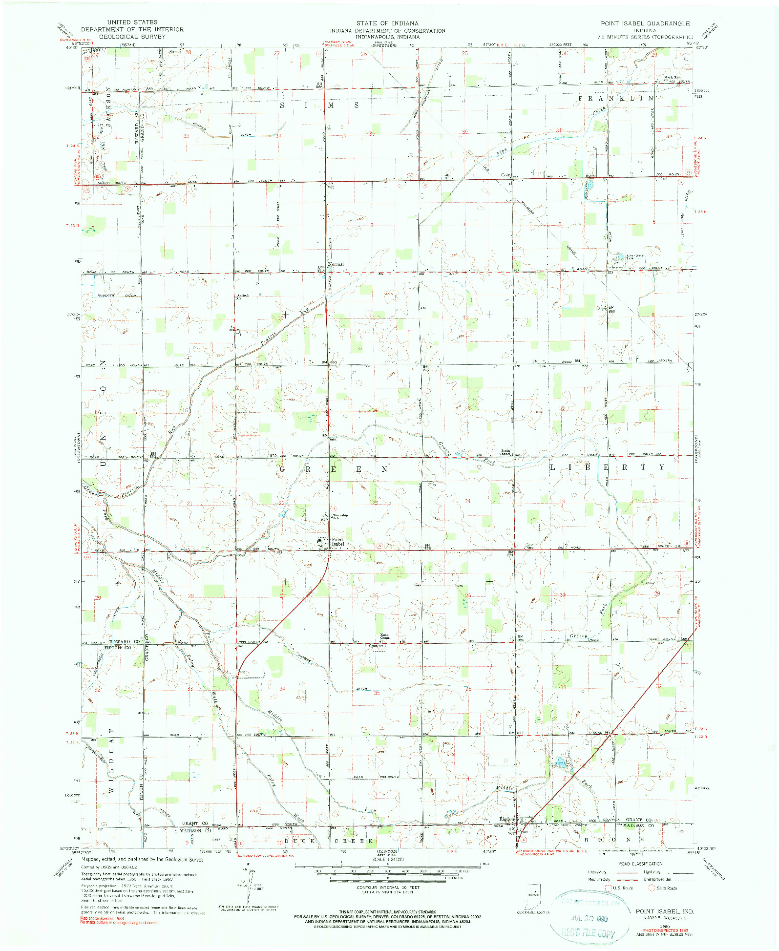 USGS 1:24000-SCALE QUADRANGLE FOR POINT ISABEL, IN 1960