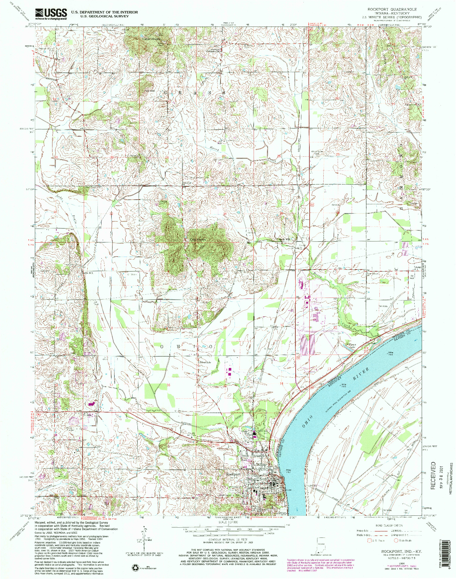 USGS 1:24000-SCALE QUADRANGLE FOR ROCKPORT, IN 1964