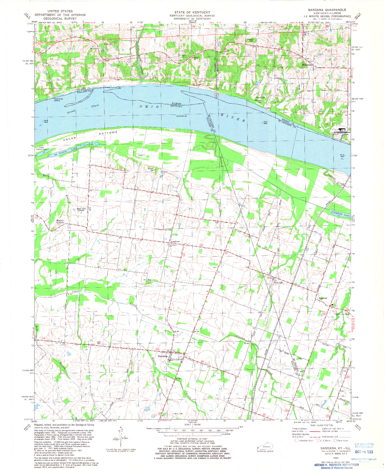 USGS 1:24000-SCALE QUADRANGLE FOR BANDANA, KY 1982