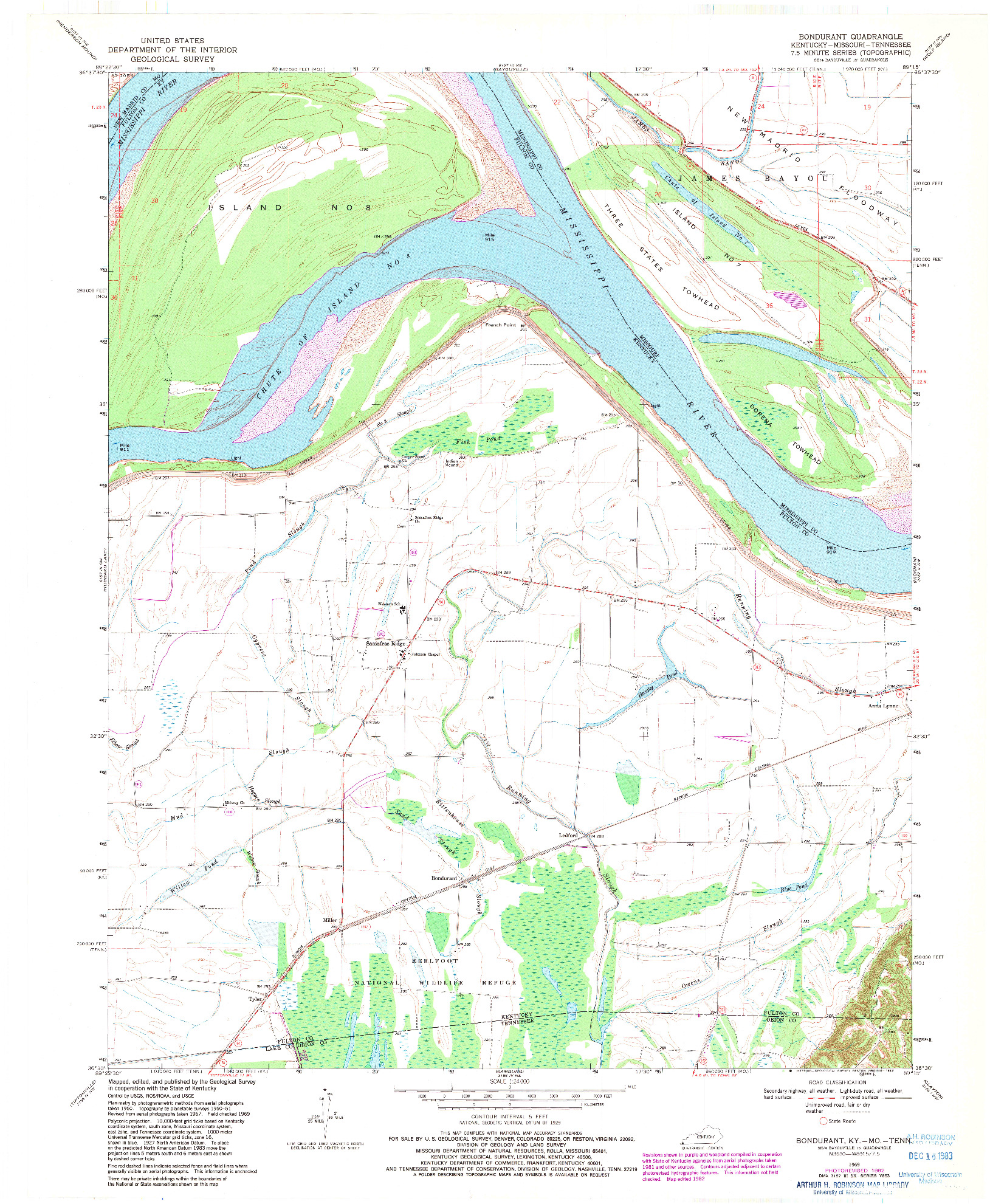 USGS 1:24000-SCALE QUADRANGLE FOR BONDURANT, KY 1969