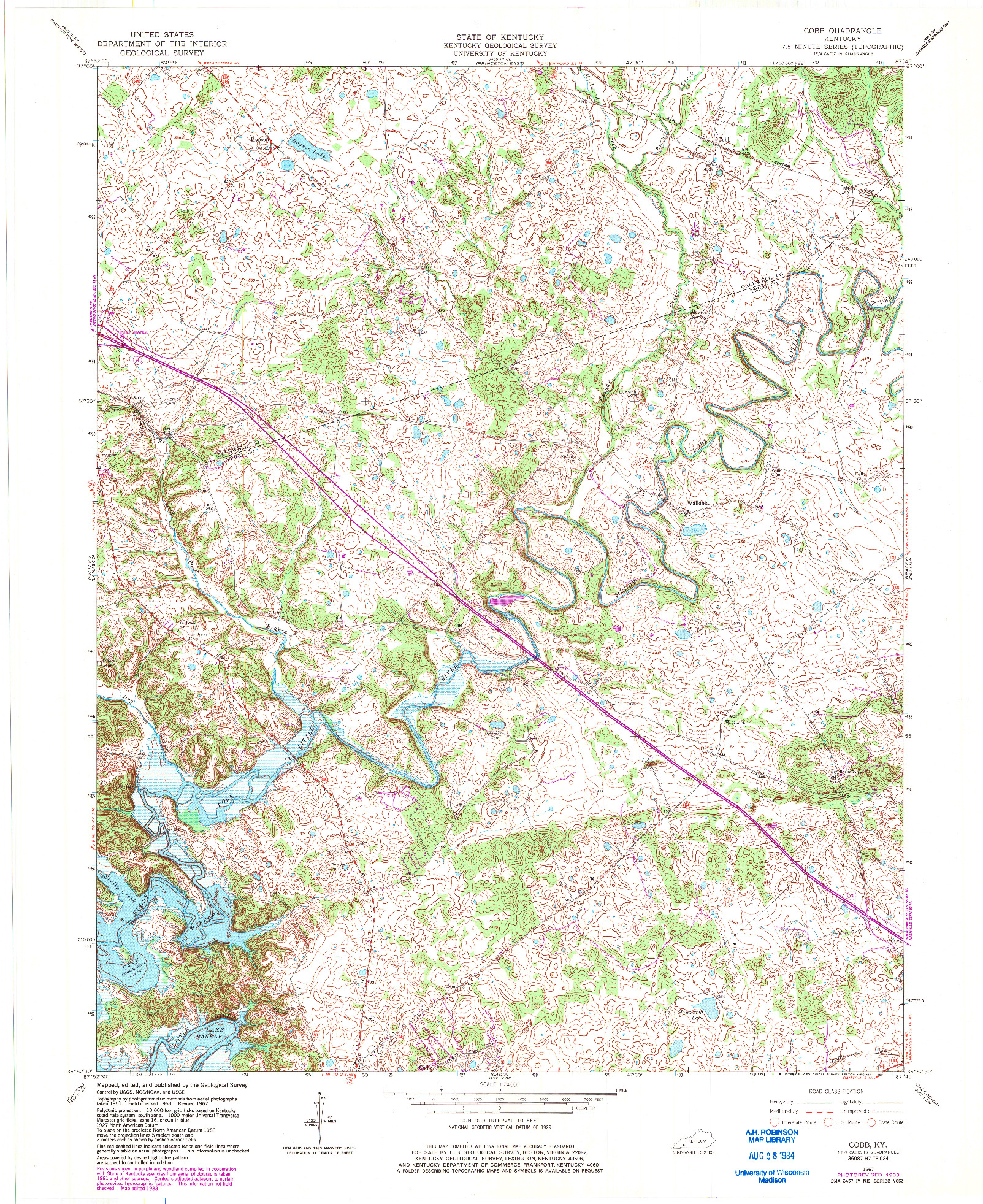 USGS 1:24000-SCALE QUADRANGLE FOR COBB, KY 1967