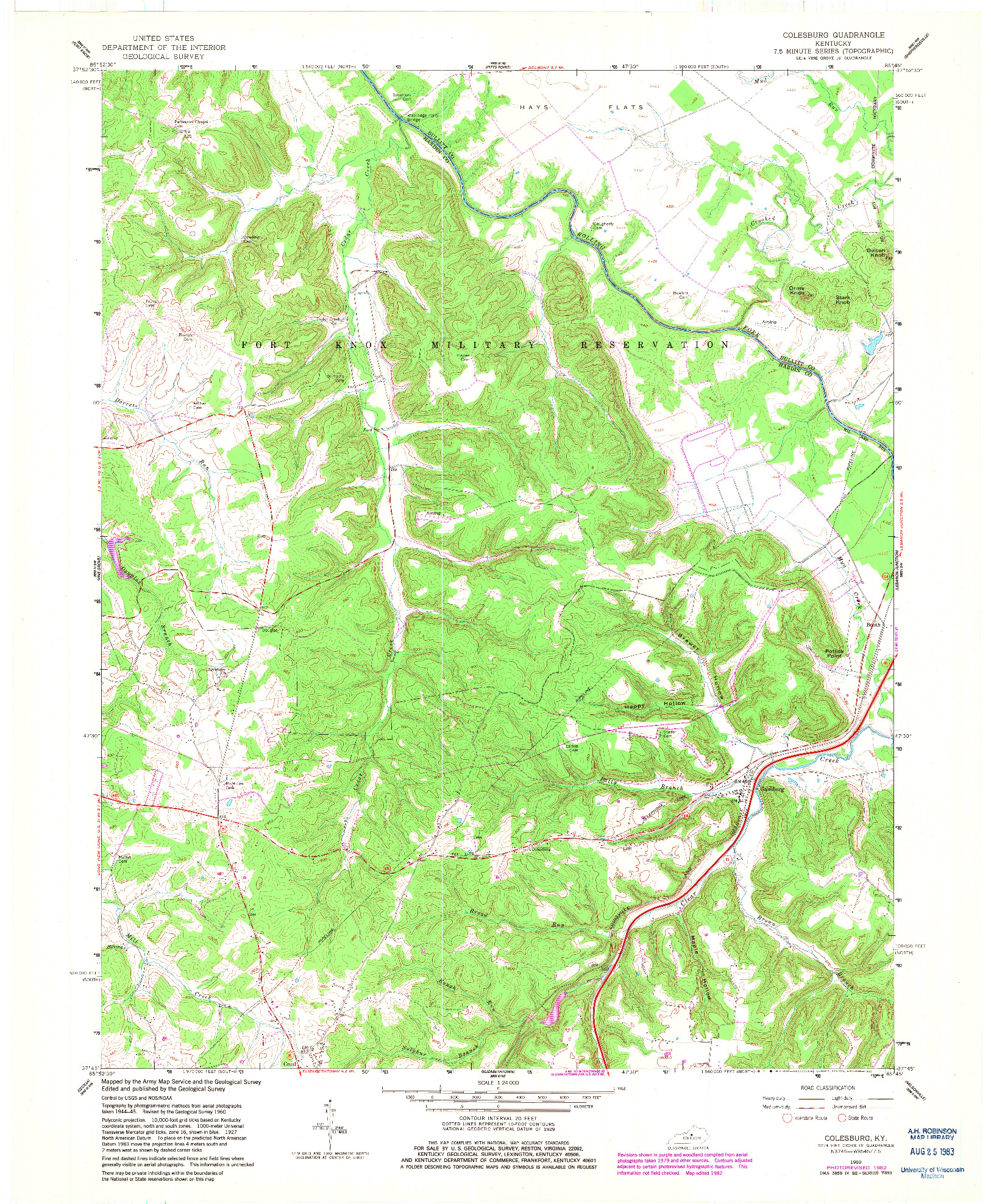 USGS 1:24000-SCALE QUADRANGLE FOR COLESBURG, KY 1960