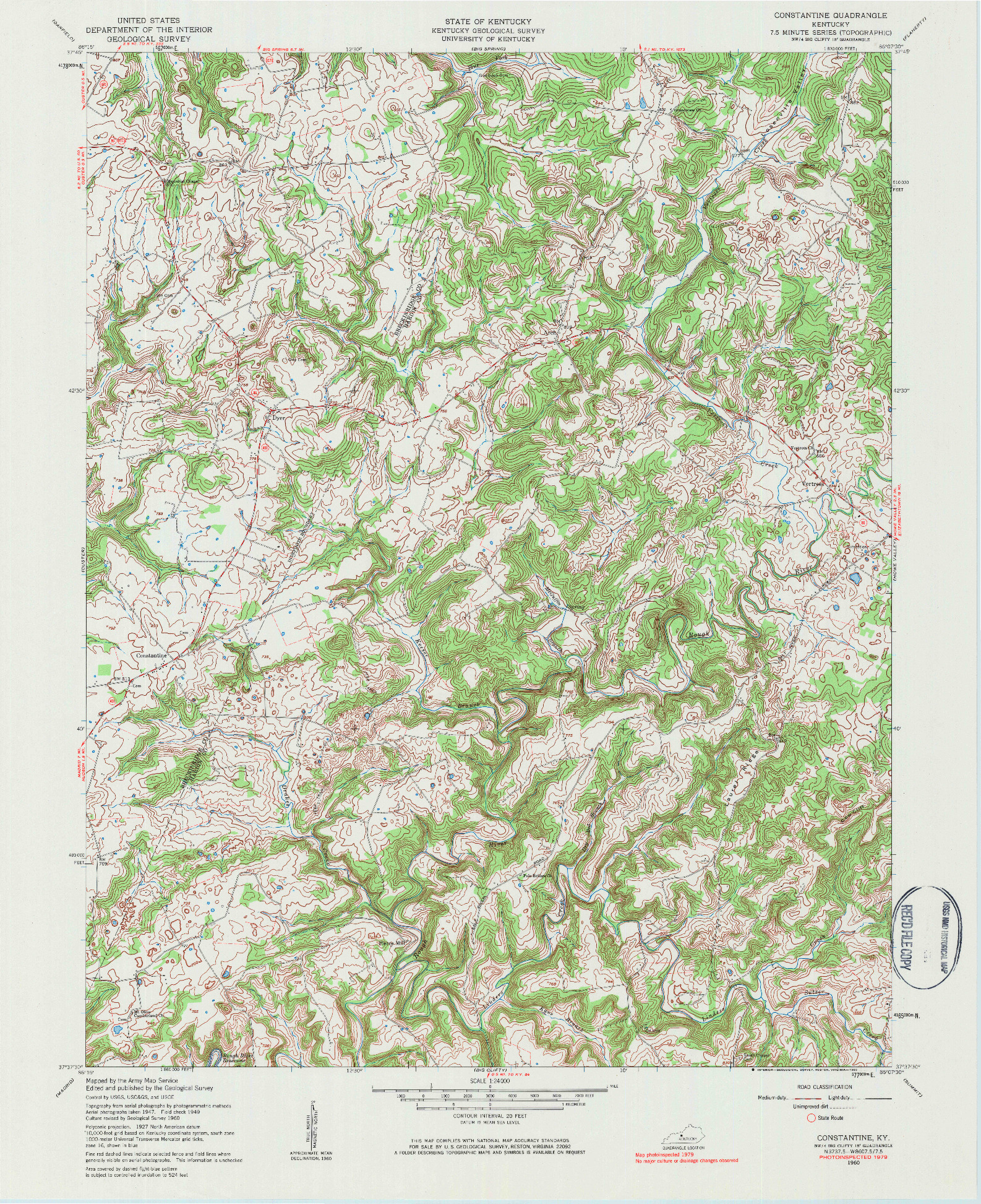 USGS 1:24000-SCALE QUADRANGLE FOR CONSTANTINE, KY 1960