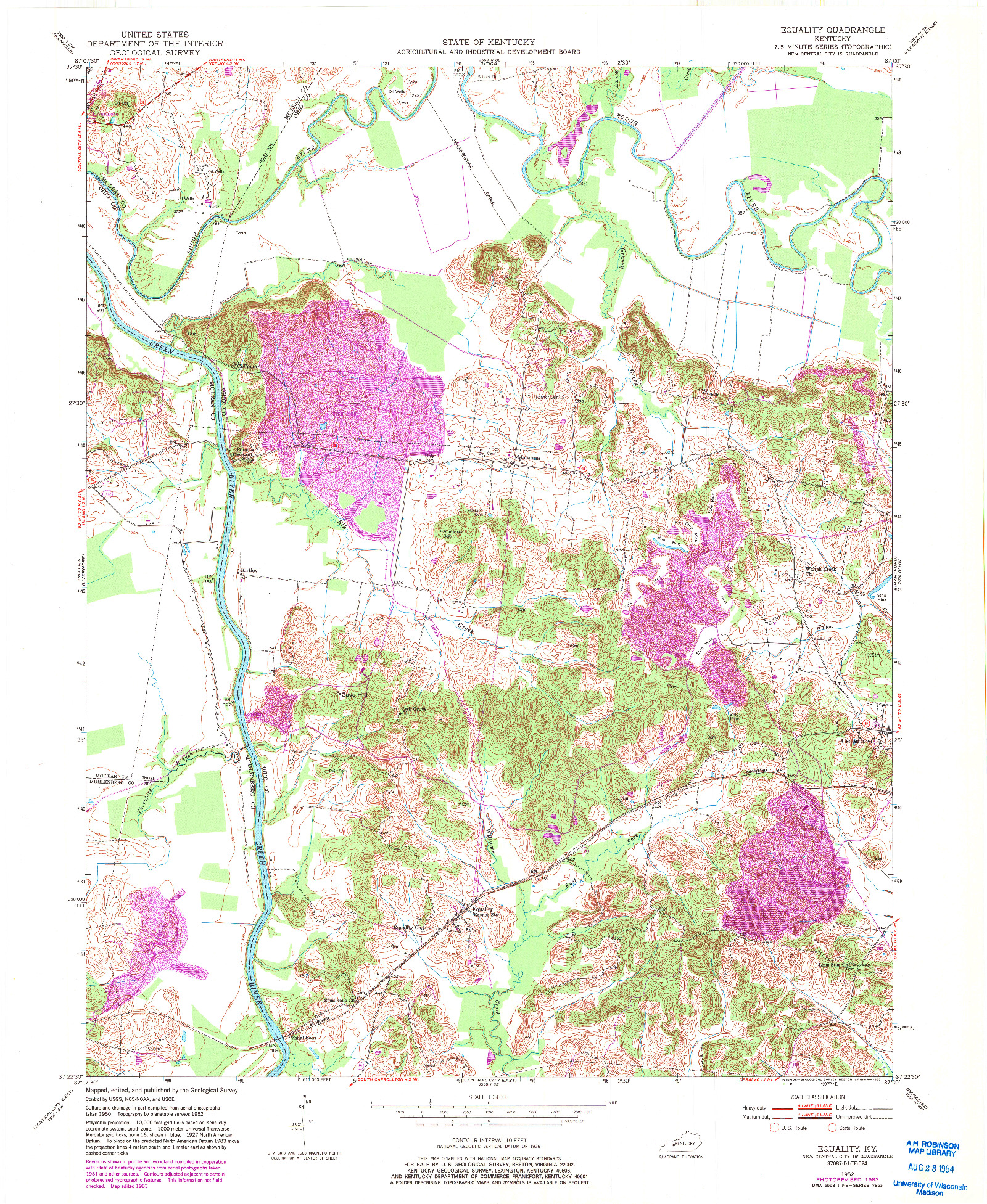 USGS 1:24000-SCALE QUADRANGLE FOR EQUALITY, KY 1952