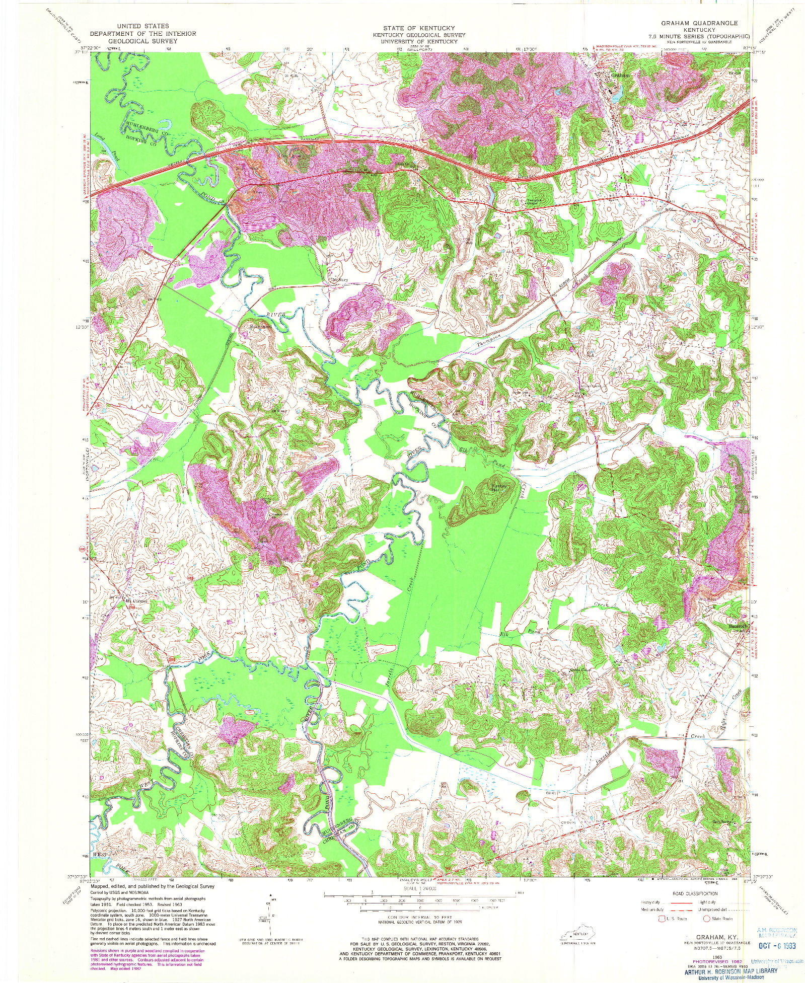 USGS 1:24000-SCALE QUADRANGLE FOR GRAHAM, KY 1963