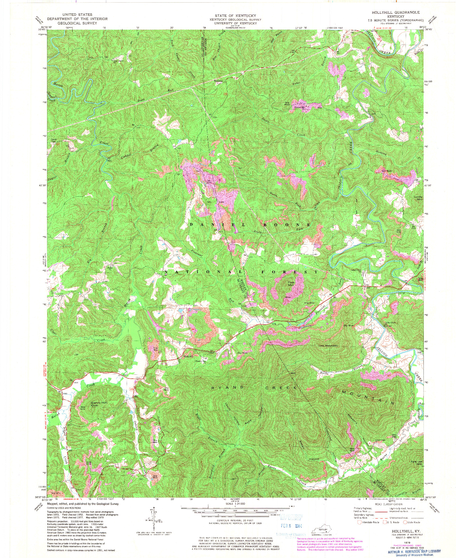 USGS 1:24000-SCALE QUADRANGLE FOR HOLLYHILL, KY 1979