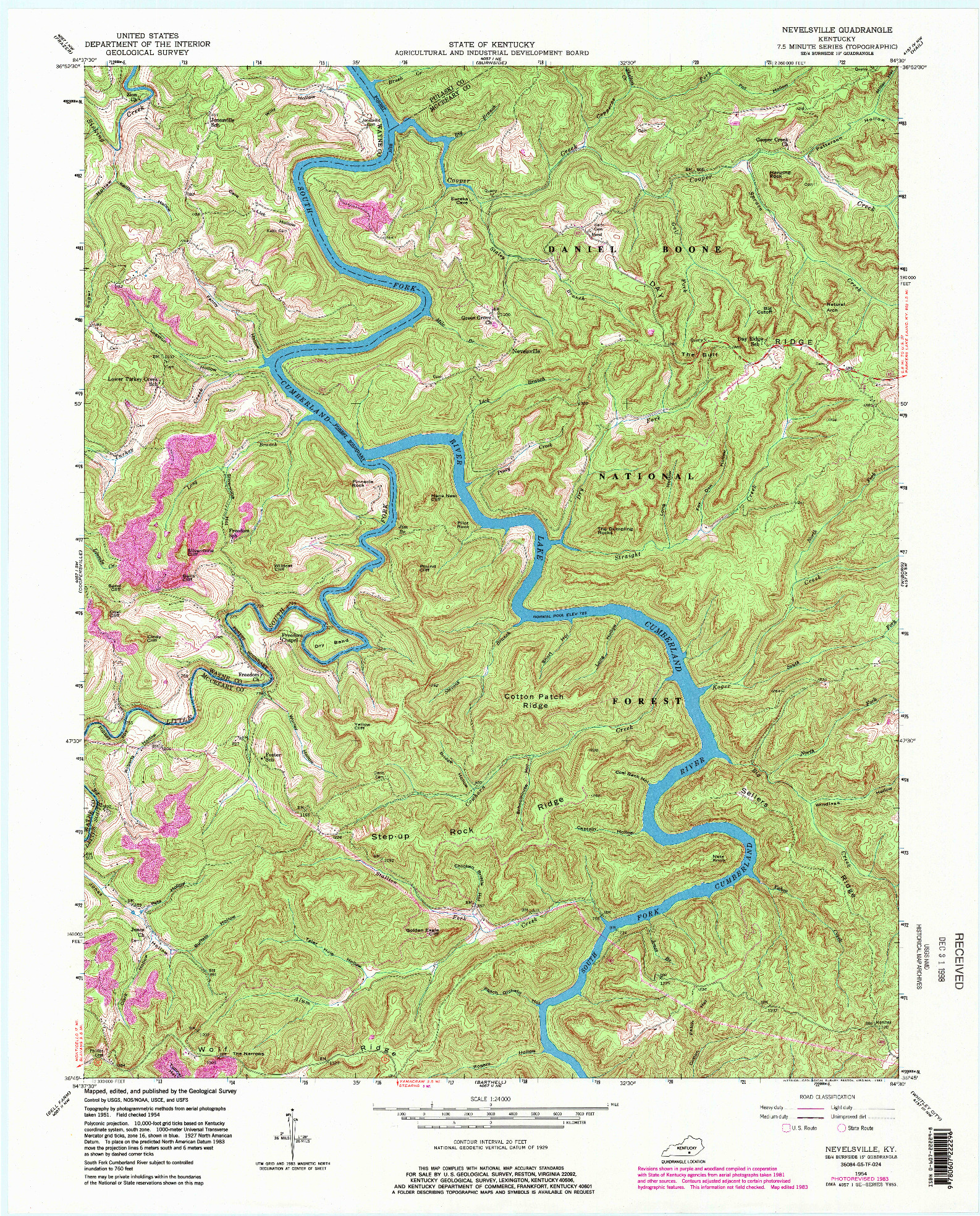 USGS 1:24000-SCALE QUADRANGLE FOR NEVELSVILLE, KY 1954