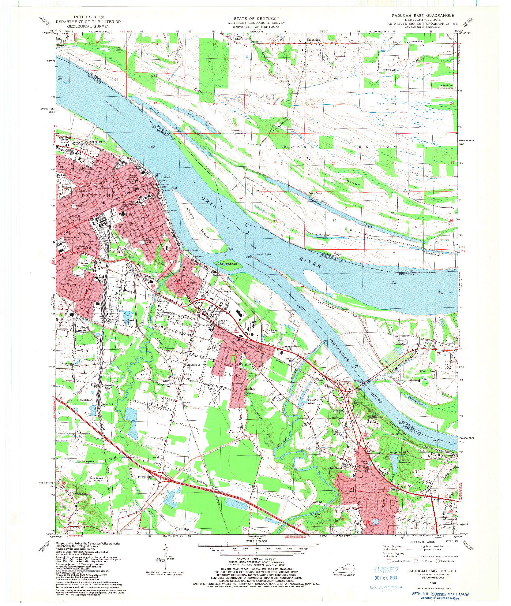 USGS 1:24000-SCALE QUADRANGLE FOR PADUCAH EAST, KY 1982