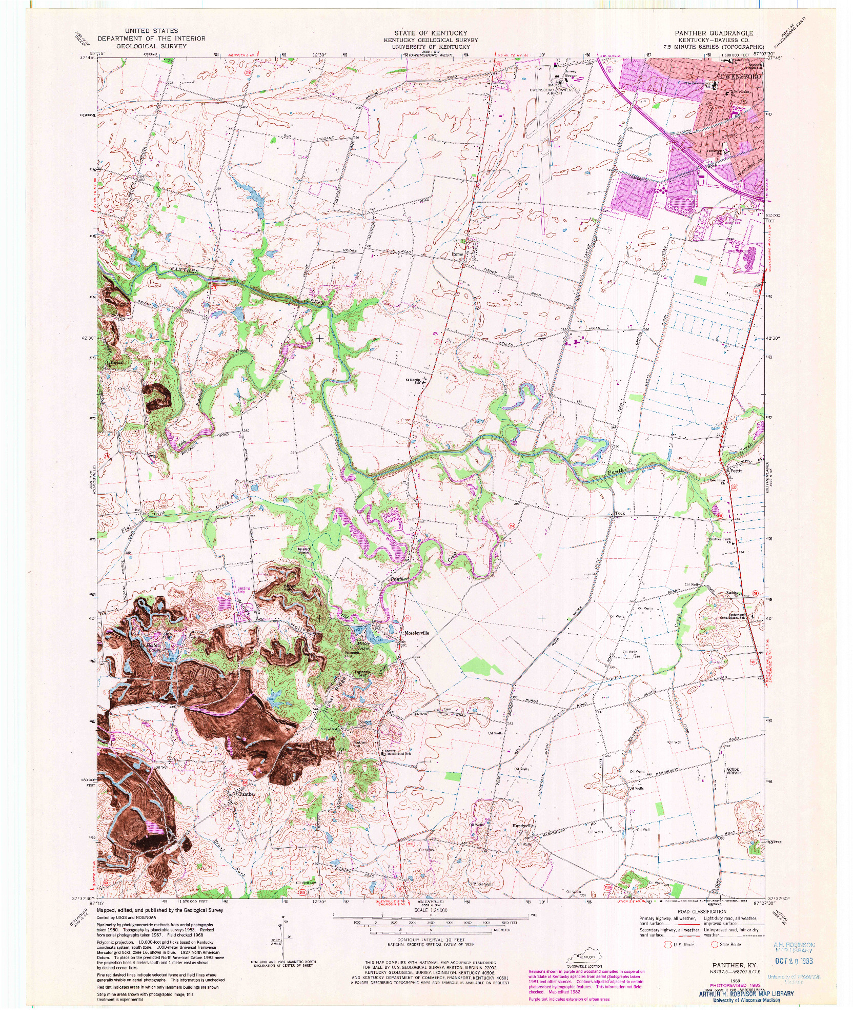 USGS 1:24000-SCALE QUADRANGLE FOR PANTHER, KY 1968