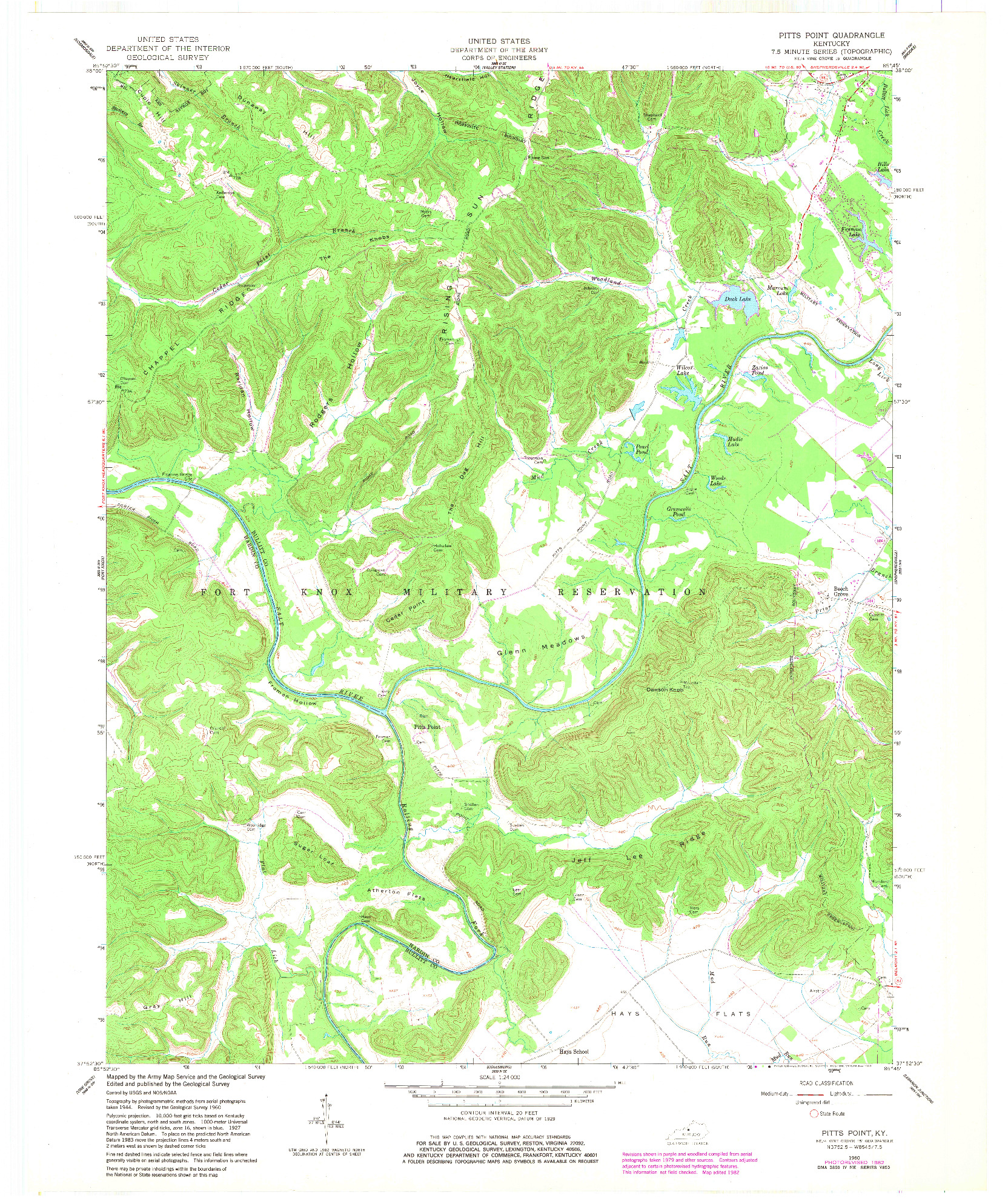 USGS 1:24000-SCALE QUADRANGLE FOR PITTS POINT, KY 1960