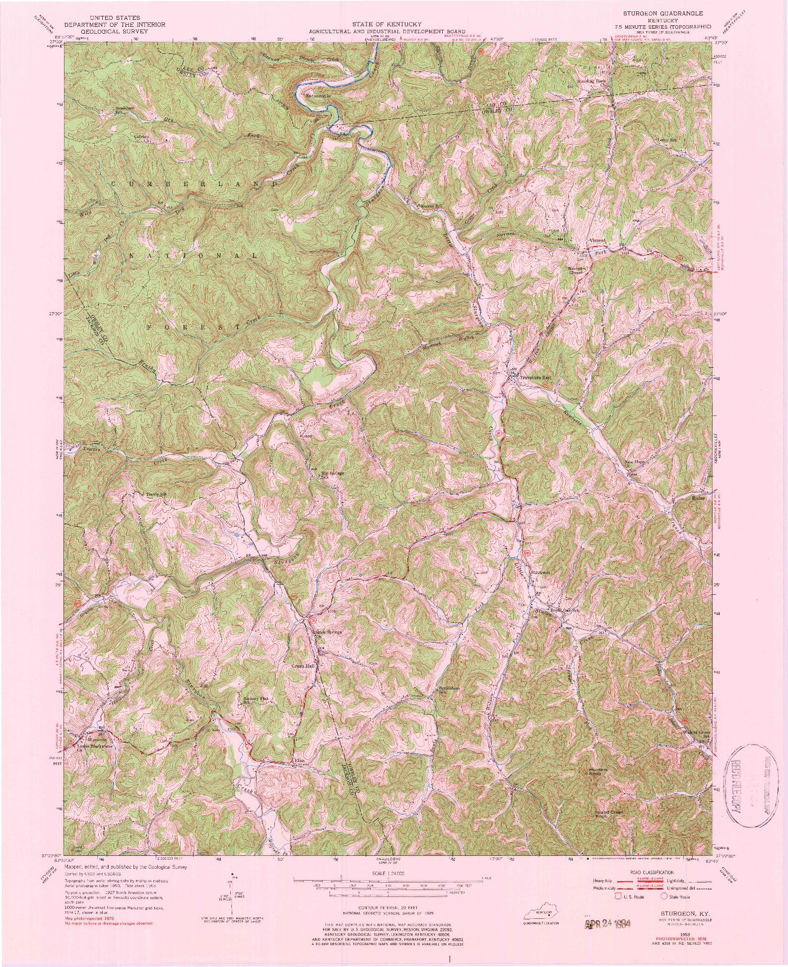 USGS 1:24000-SCALE QUADRANGLE FOR STURGEON, KY 1953
