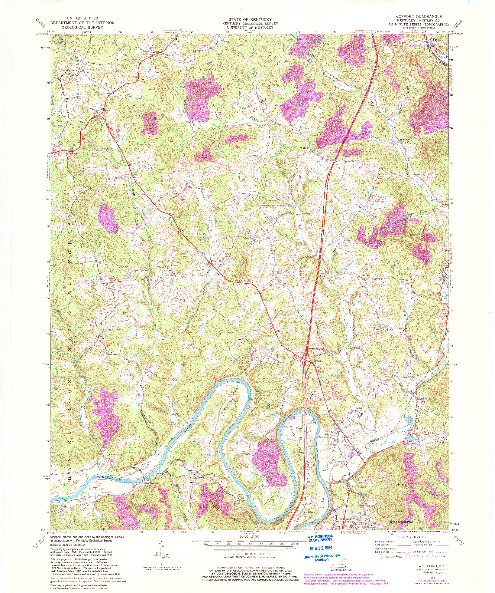 USGS 1:24000-SCALE QUADRANGLE FOR WOFFORD, KY 1969