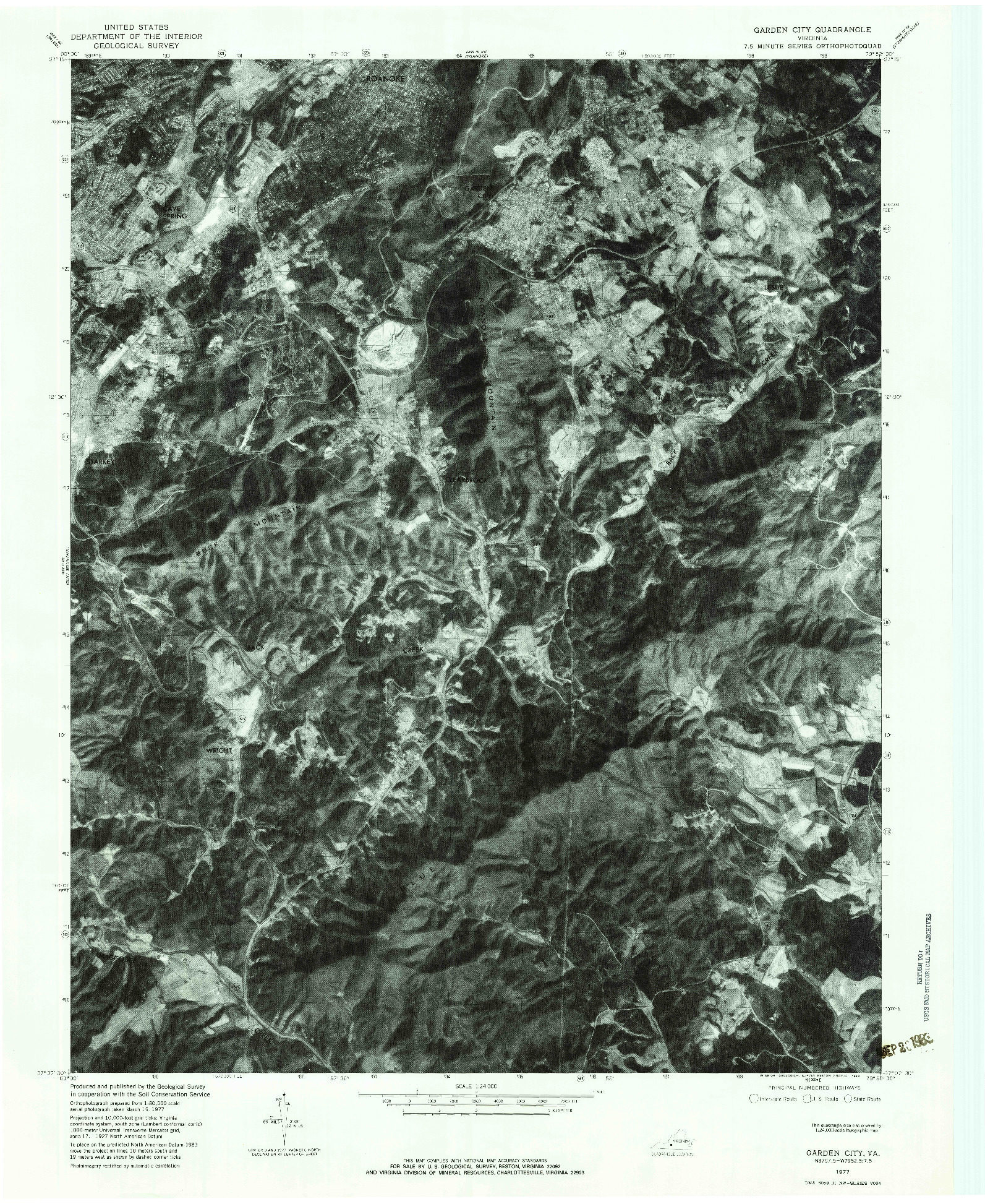 USGS 1:24000-SCALE QUADRANGLE FOR GARDEN CITY, VA 1977