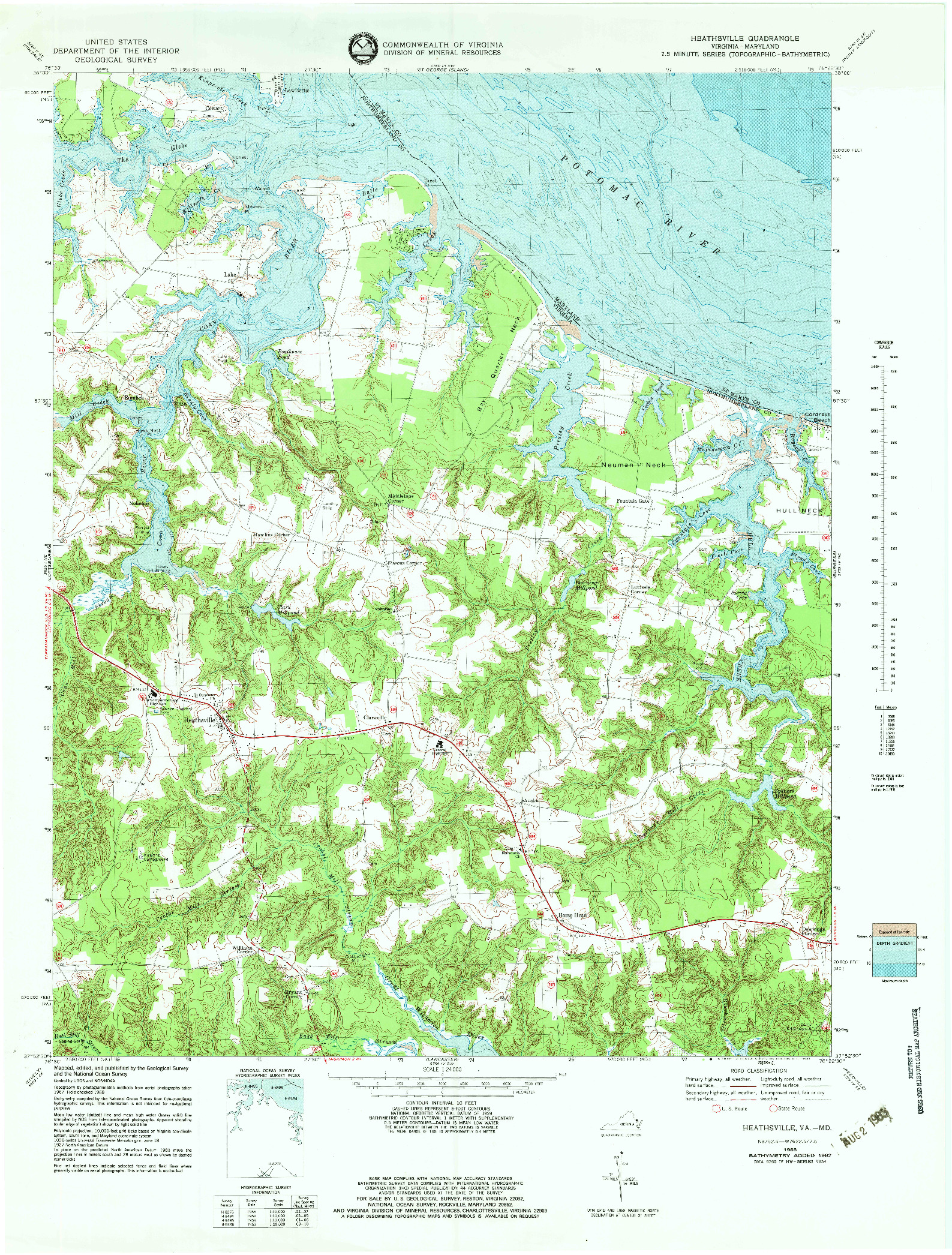 USGS 1:24000-SCALE QUADRANGLE FOR HEATHSVILLE, VA 1968