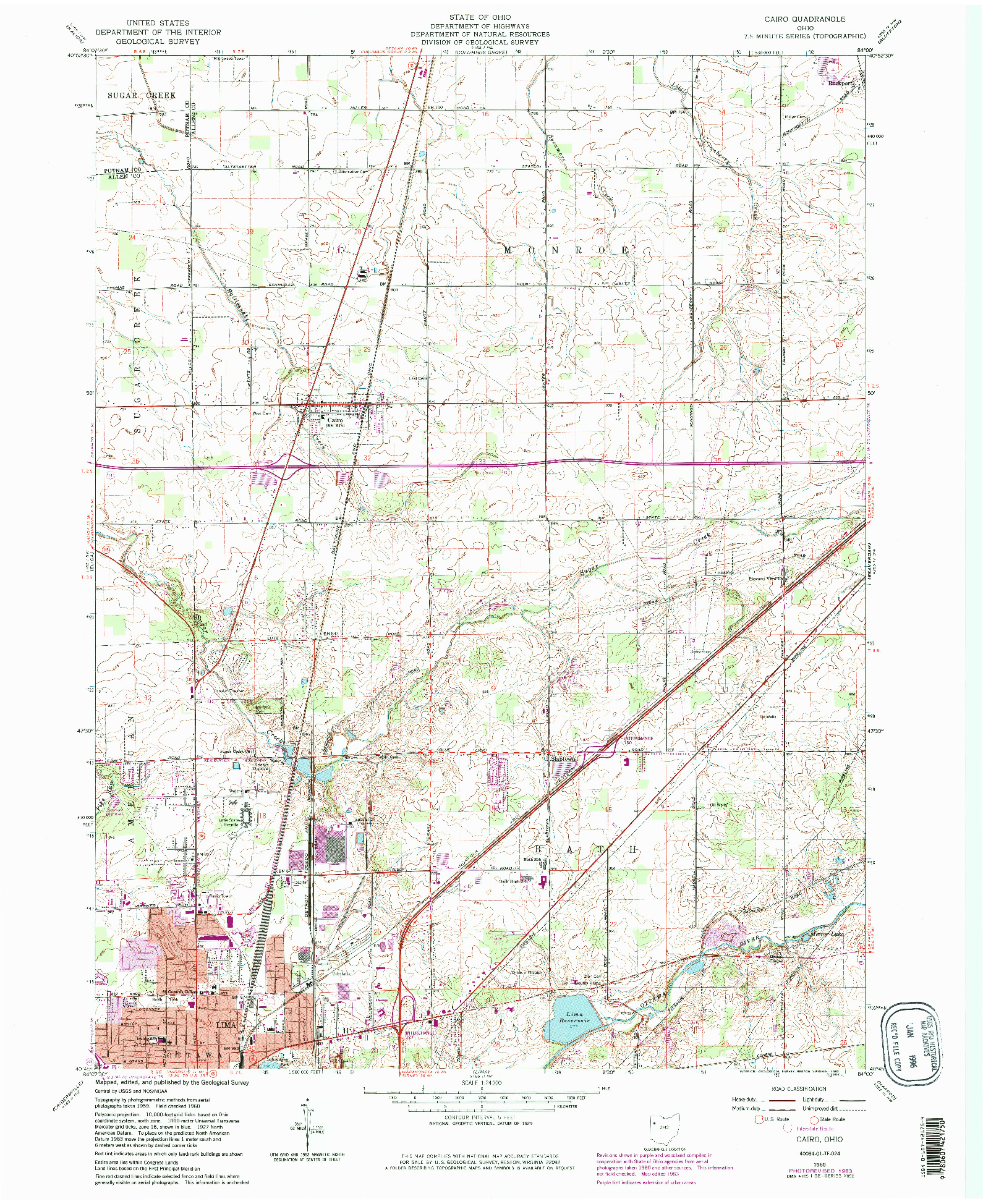 USGS 1:24000-SCALE QUADRANGLE FOR CAIRO, OH 1960