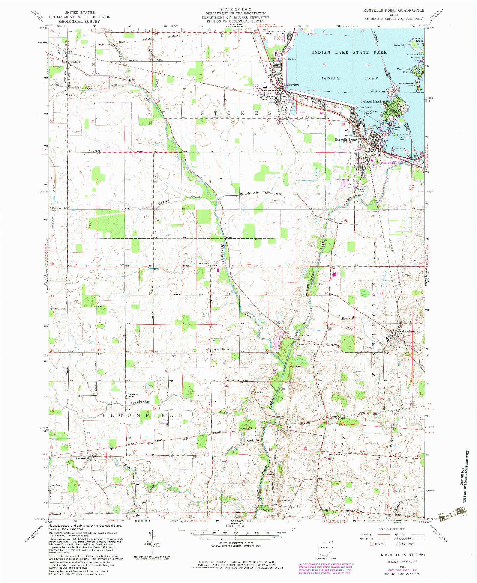 USGS 1:24000-SCALE QUADRANGLE FOR RUSSELLS POINT, OH 1961