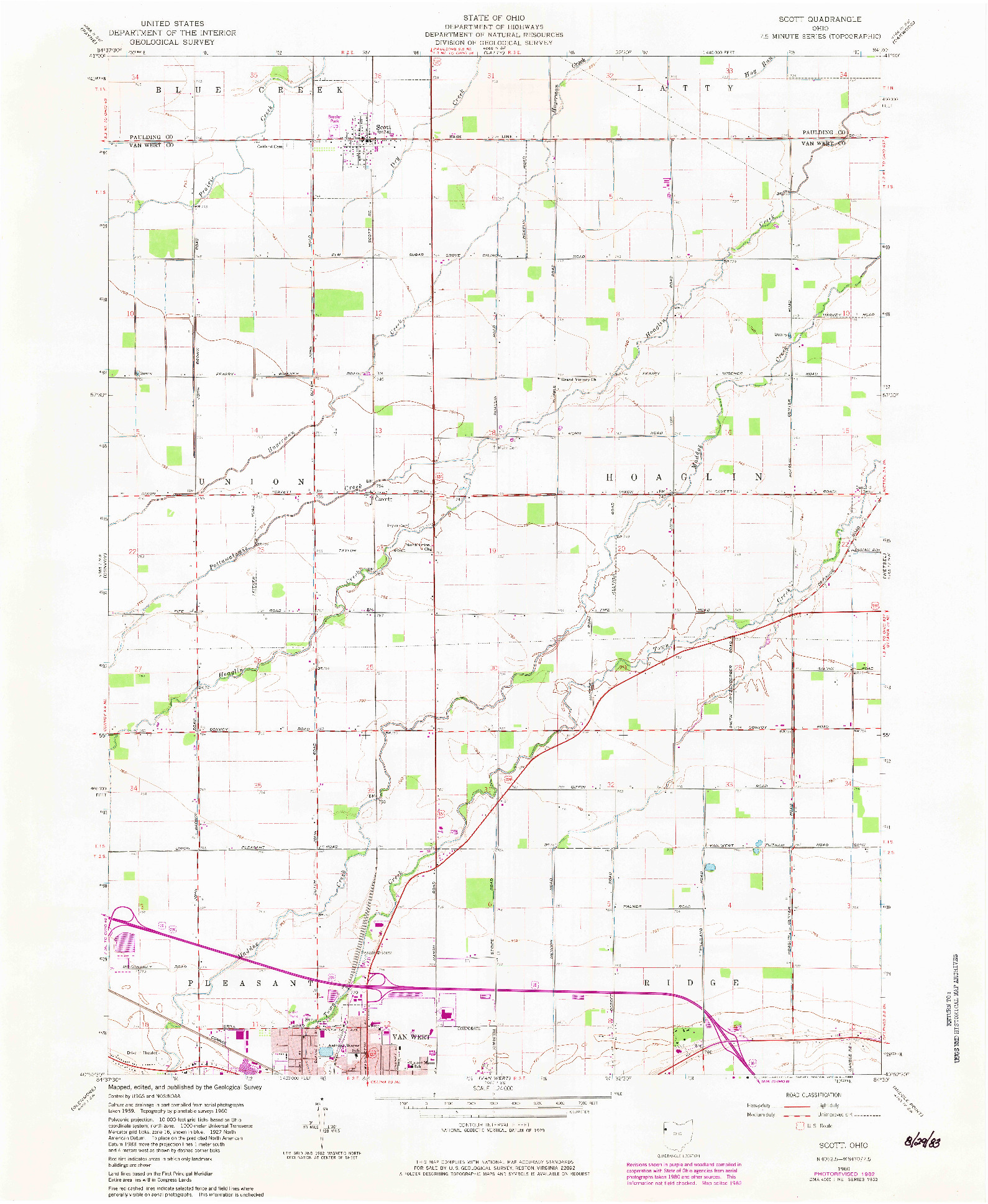 USGS 1:24000-SCALE QUADRANGLE FOR SCOTT, OH 1960