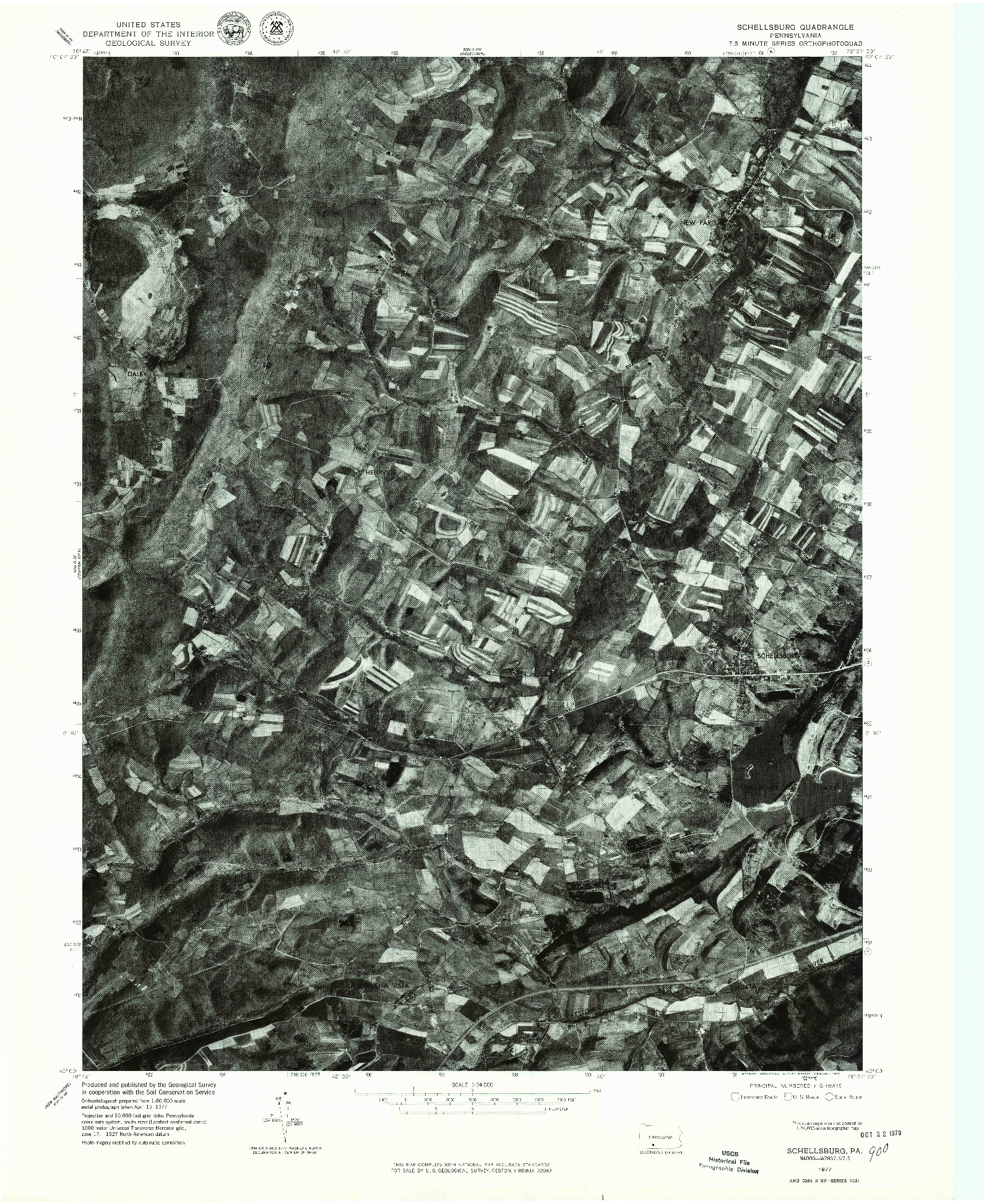 USGS 1:24000-SCALE QUADRANGLE FOR SCHELLSBURG, PA 1971