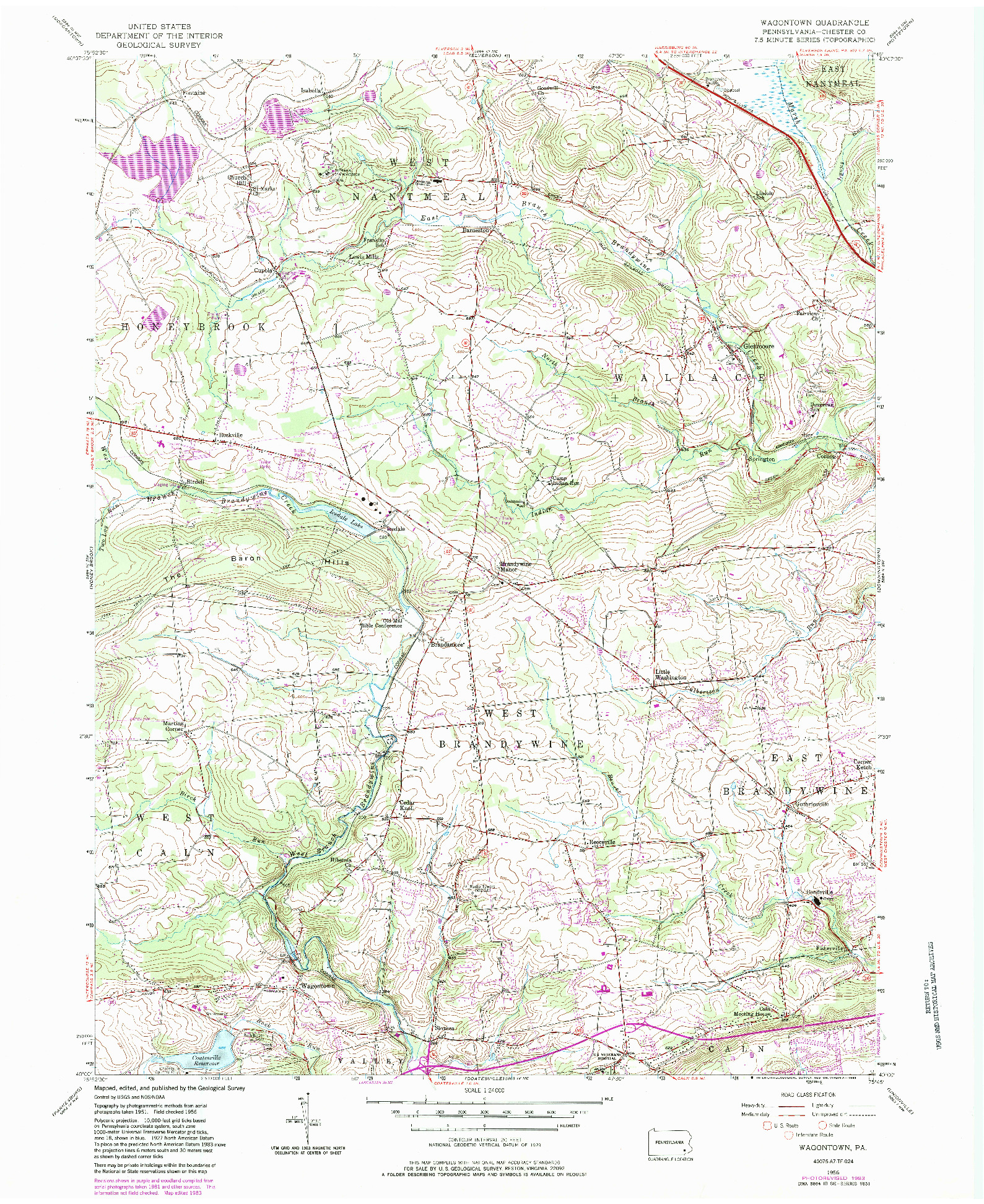 USGS 1:24000-SCALE QUADRANGLE FOR WAGONTOWN, PA 1956