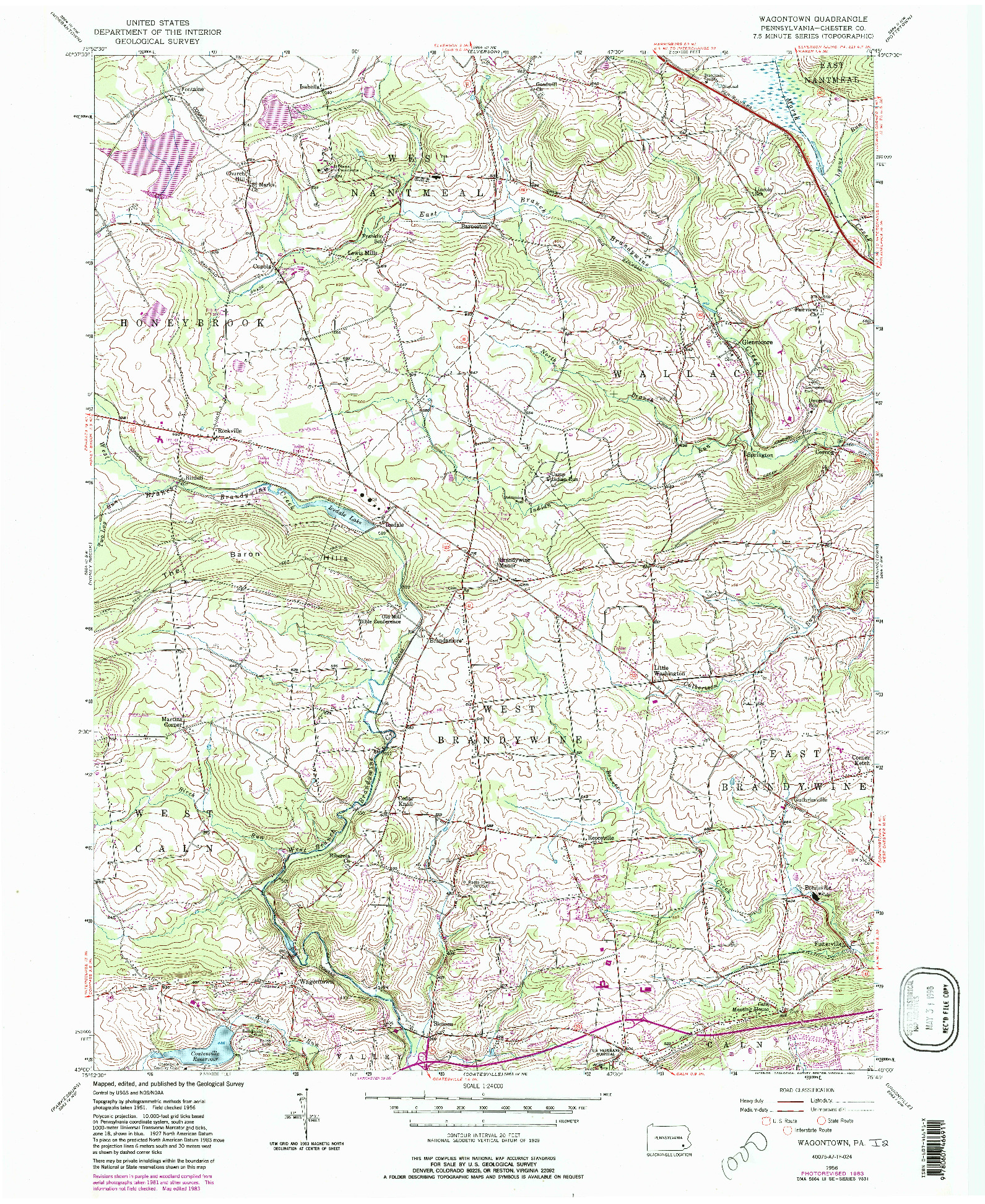 USGS 1:24000-SCALE QUADRANGLE FOR WAGONTOWN, PA 1956