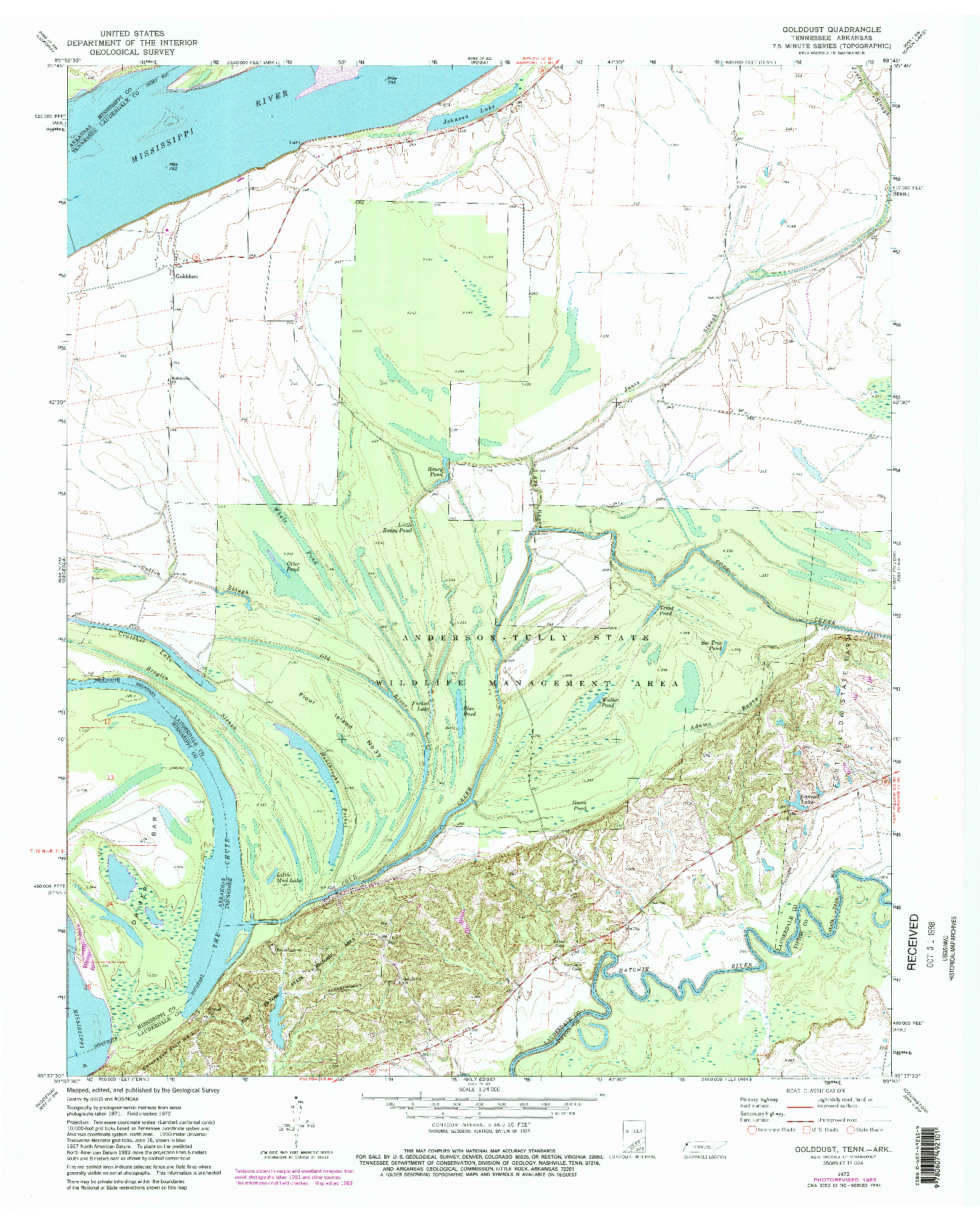 USGS 1:24000-SCALE QUADRANGLE FOR GOLDDUST, TN 1972
