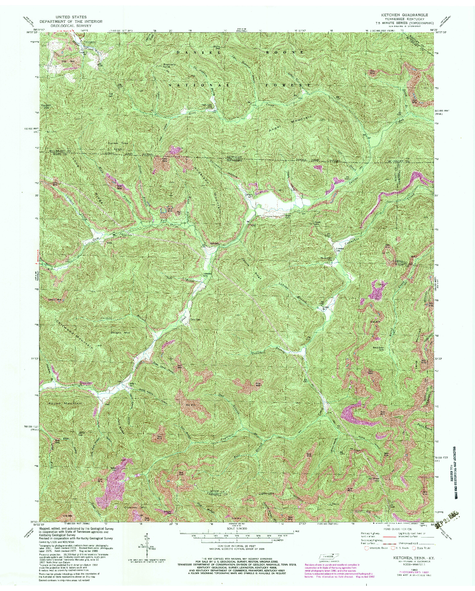 USGS 1:24000-SCALE QUADRANGLE FOR KETCHEN, TN 1980