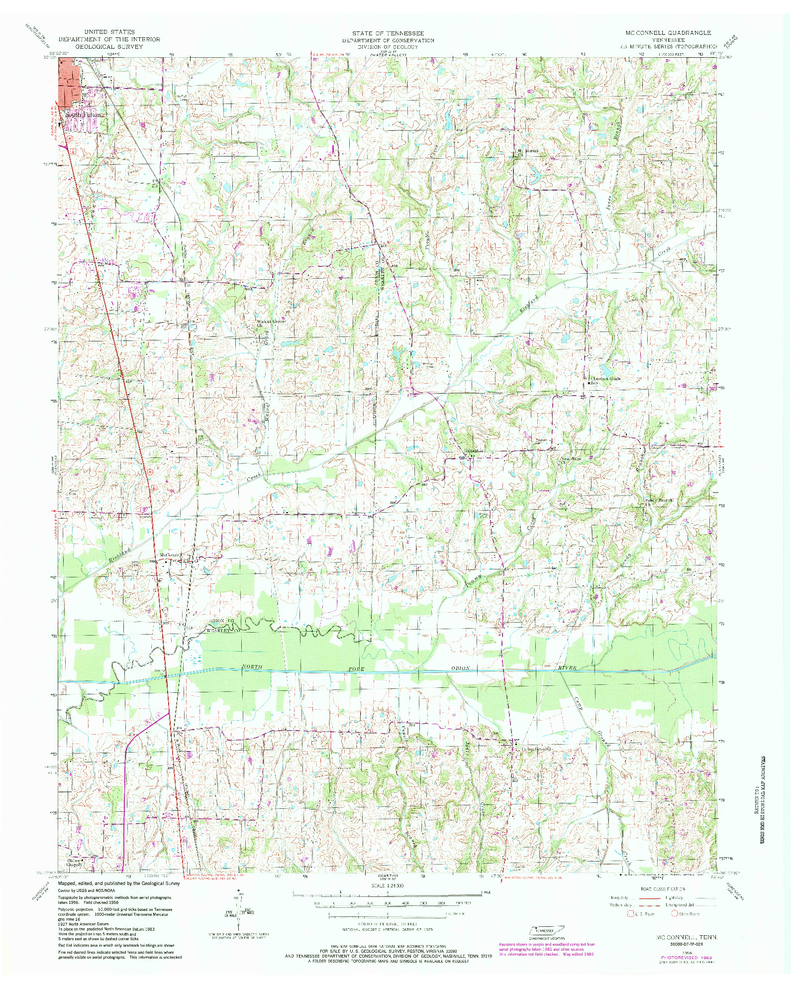 USGS 1:24000-SCALE QUADRANGLE FOR MC CONNELL, TN 1956