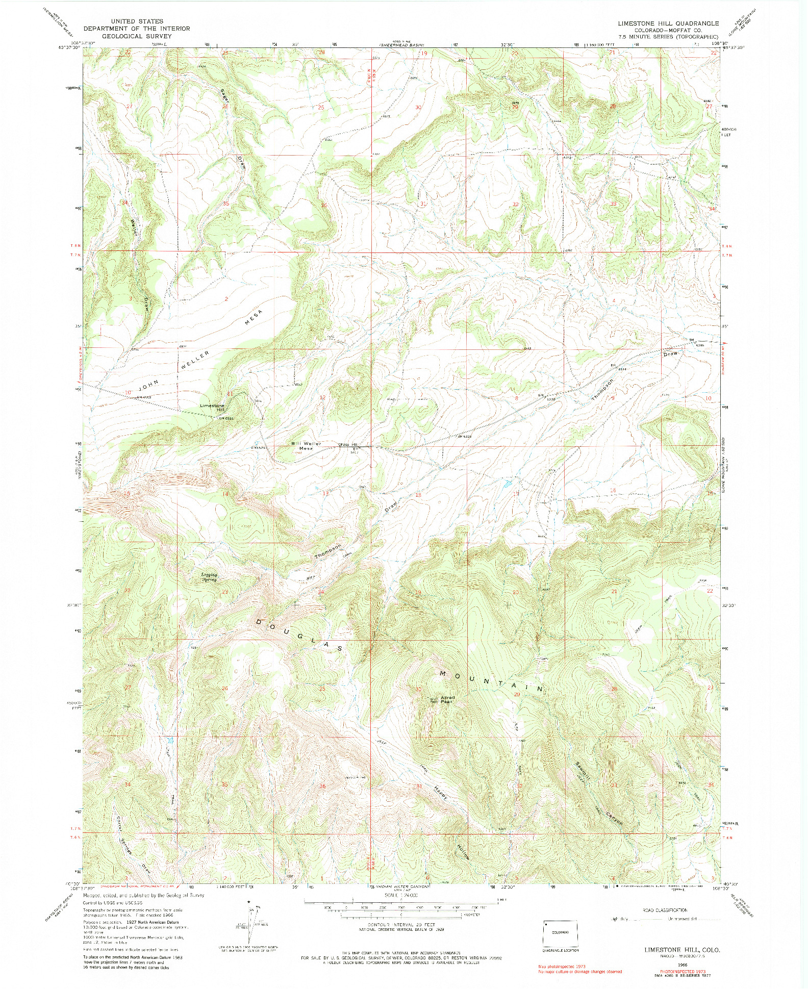 USGS 1:24000-SCALE QUADRANGLE FOR LIMESTONE HILL, CO 1966