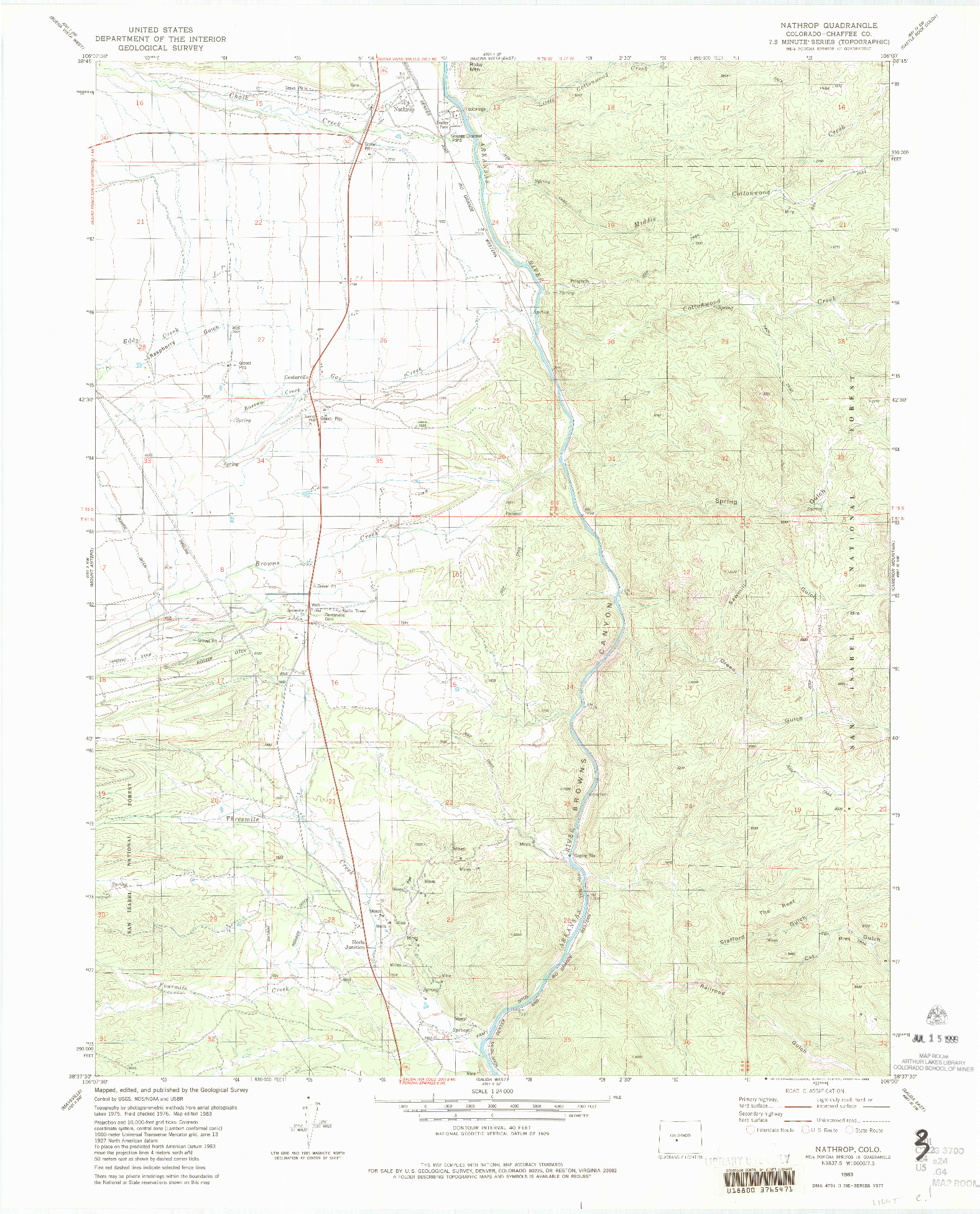 USGS 1:24000-SCALE QUADRANGLE FOR NATHROP, CO 1983