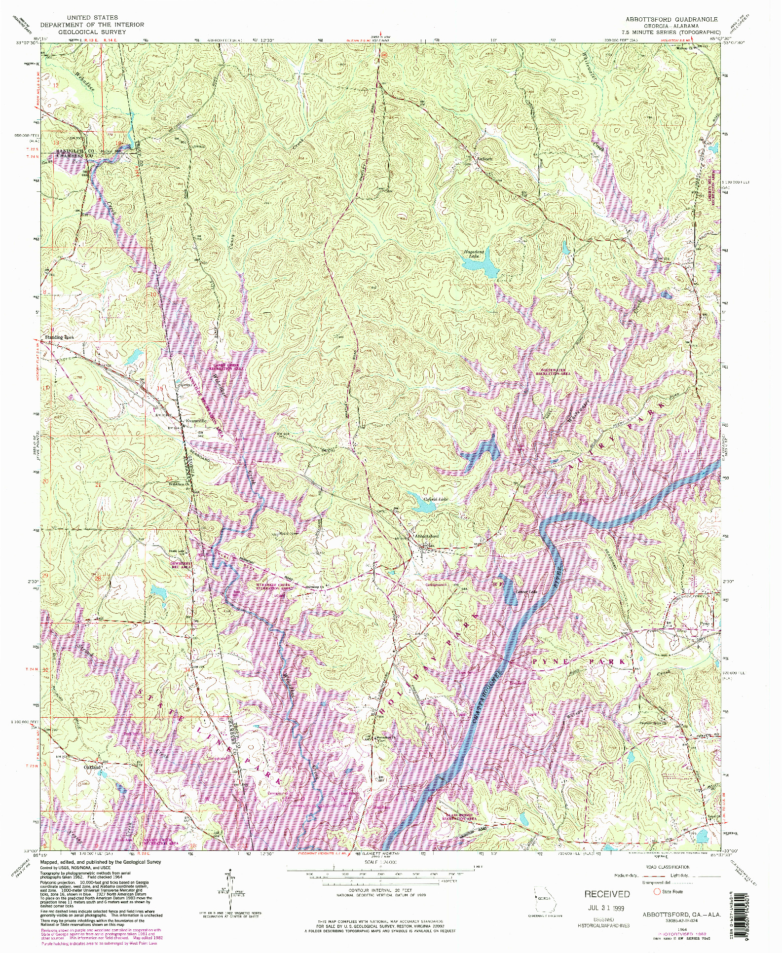 USGS 1:24000-SCALE QUADRANGLE FOR ABBOTTSFORD, GA 1964