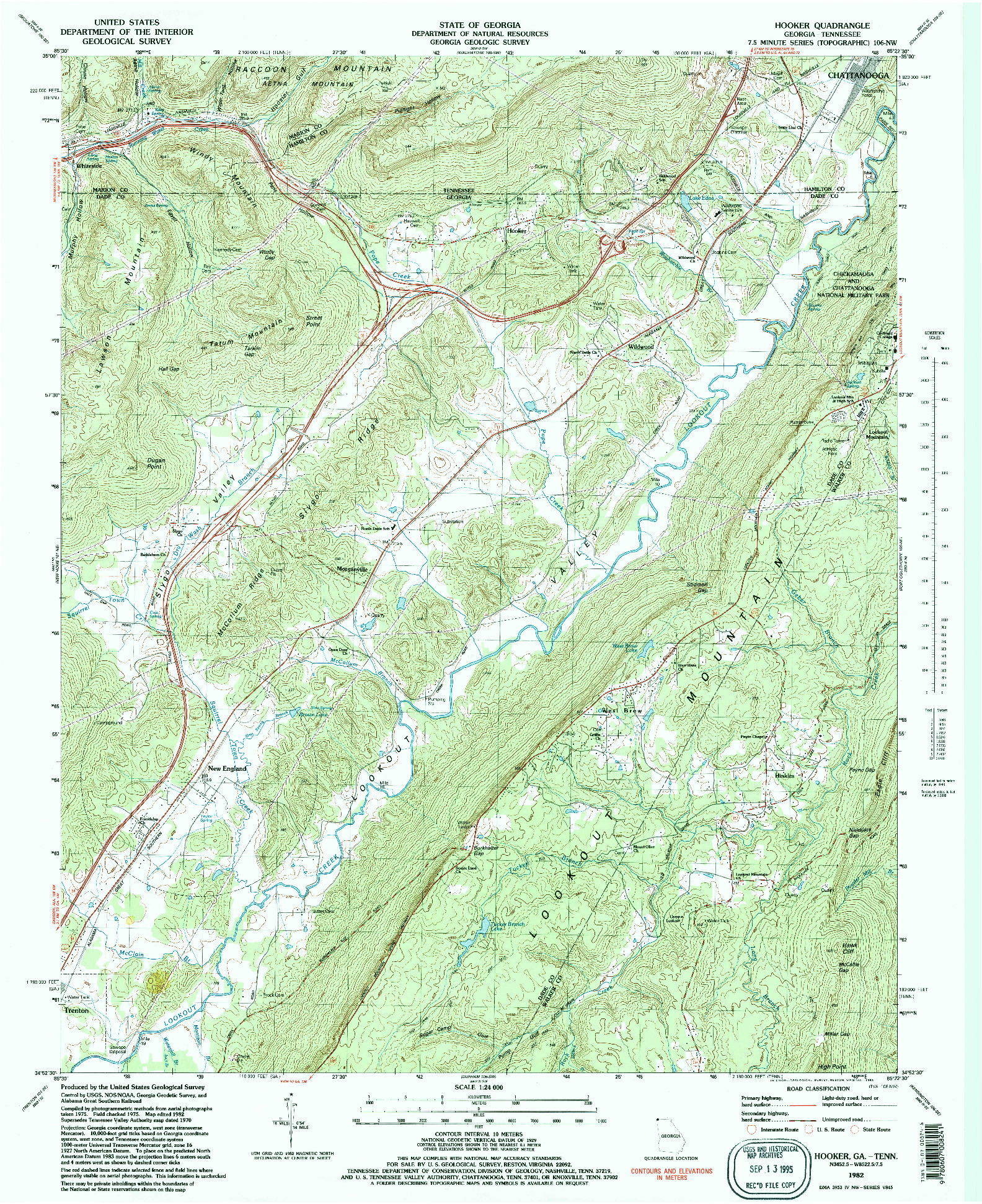 USGS 1:24000-SCALE QUADRANGLE FOR HOOKER, GA 1982