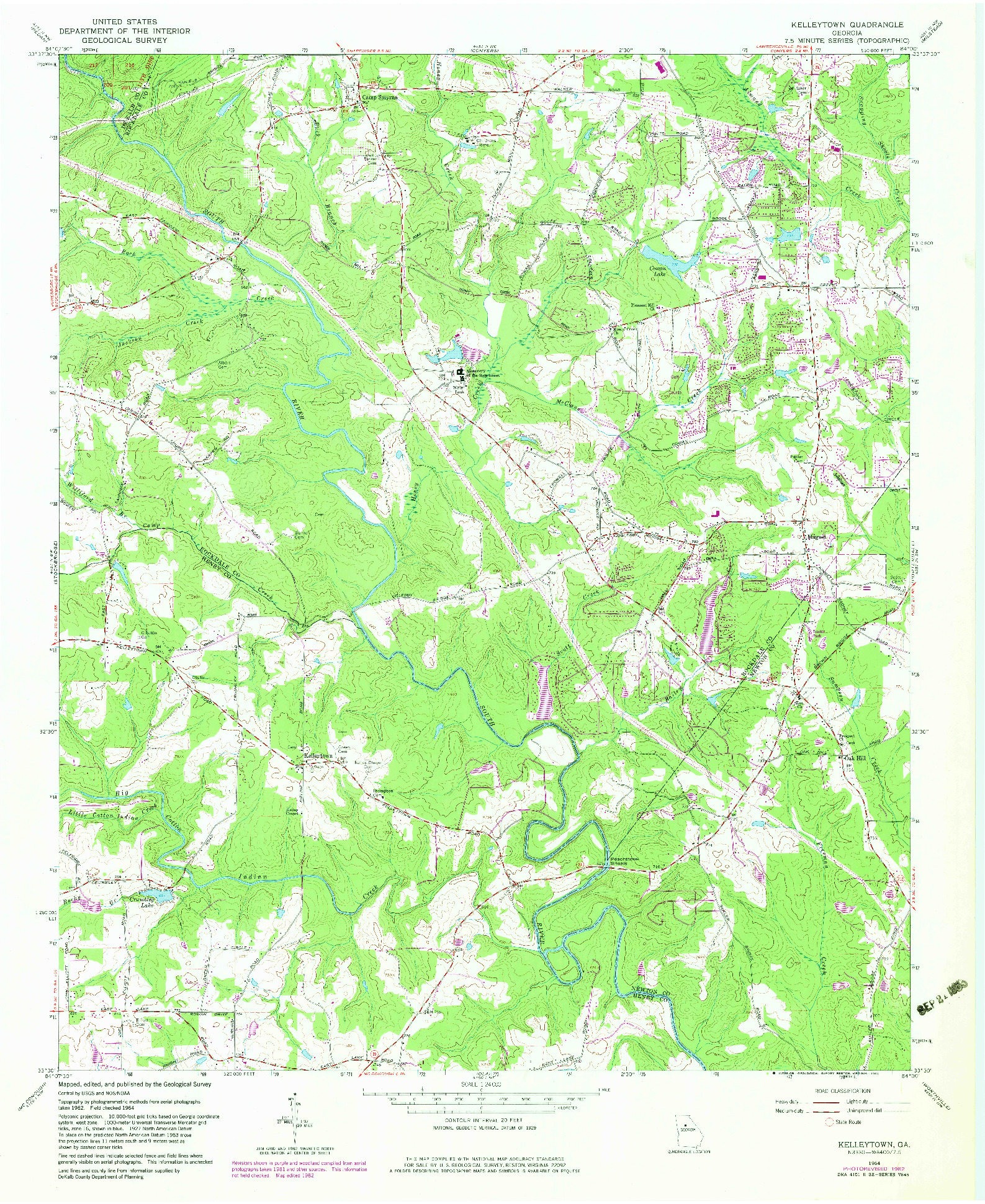 USGS 1:24000-SCALE QUADRANGLE FOR KELLEYTOWN, GA 1964