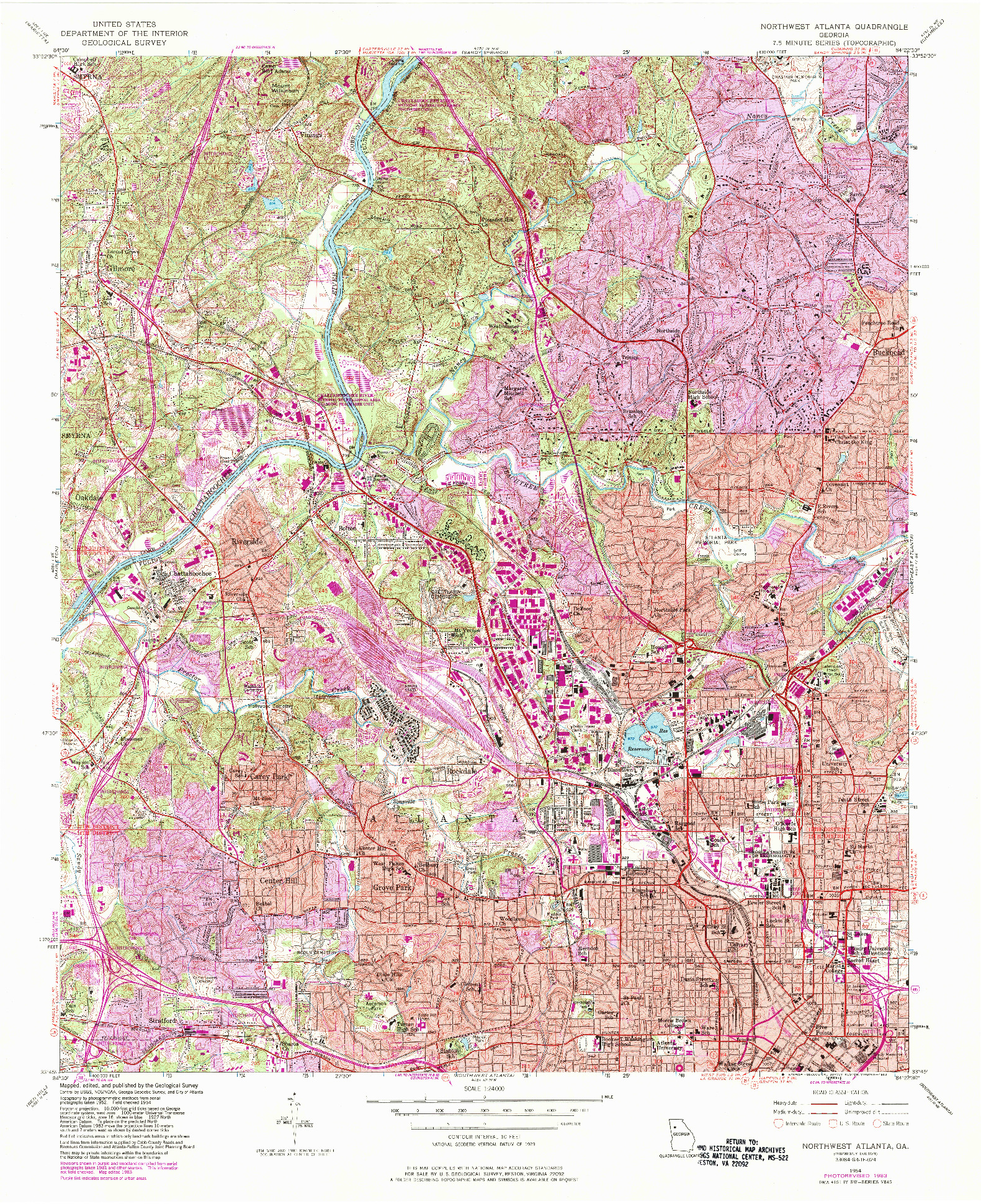 USGS 1:24000-SCALE QUADRANGLE FOR NORTHEAST ATLANTA, GA 1954