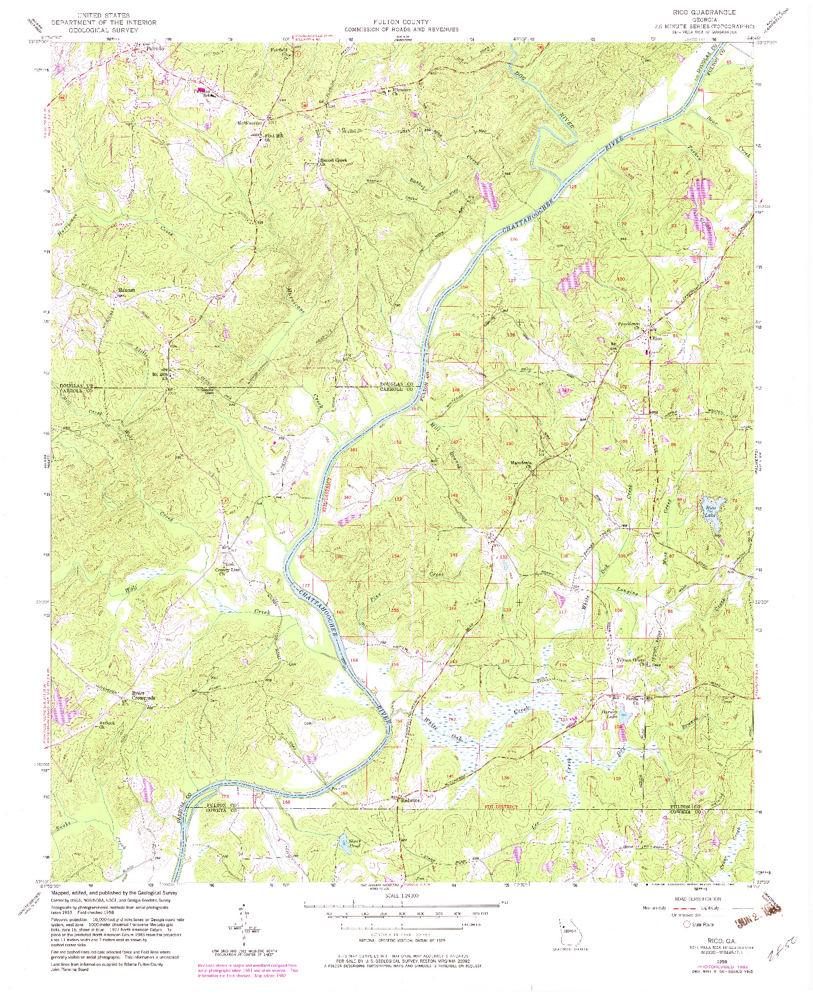 USGS 1:24000-SCALE QUADRANGLE FOR RICO, GA 1958