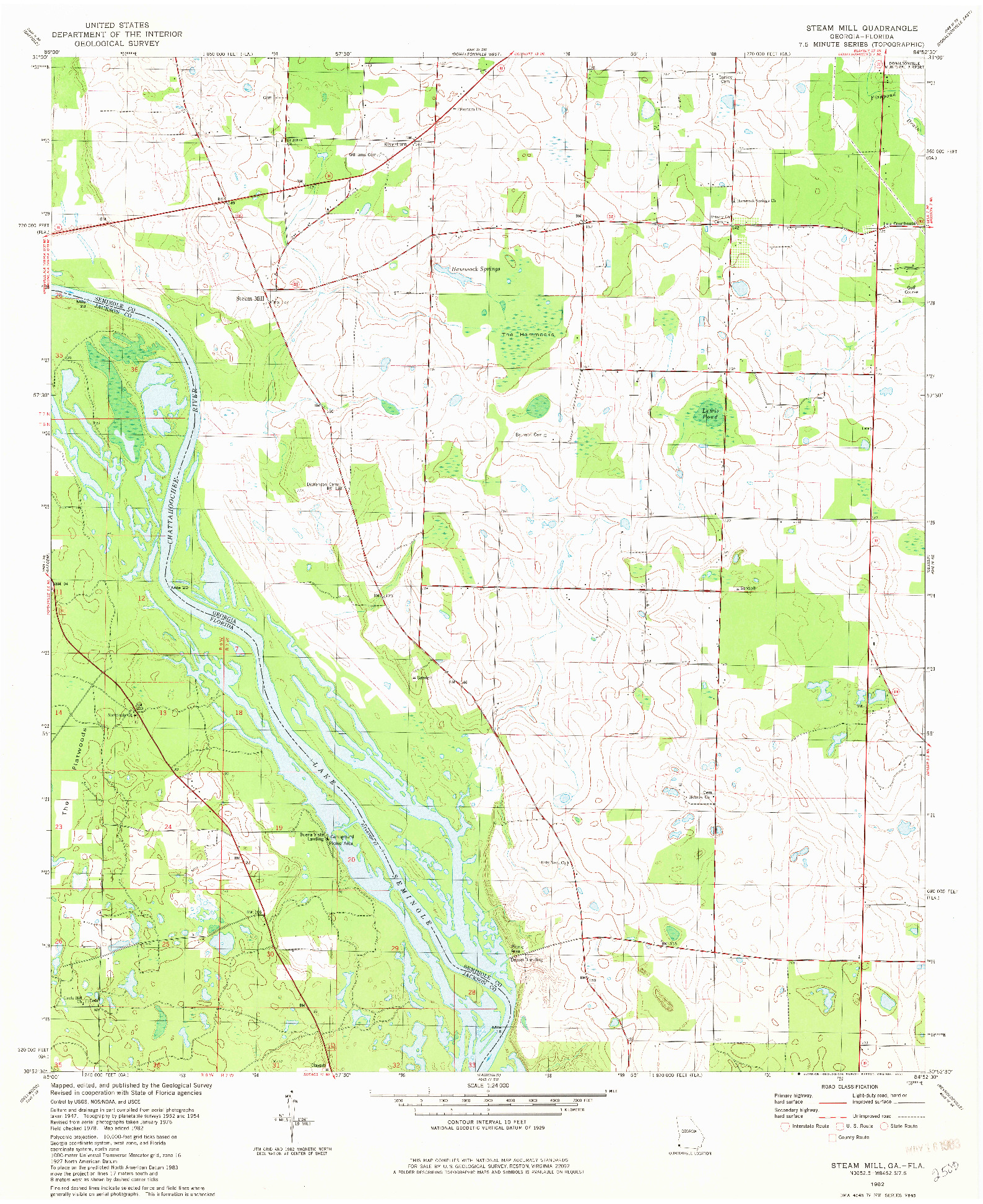 USGS 1:24000-SCALE QUADRANGLE FOR STEAM MILL, GA 1982