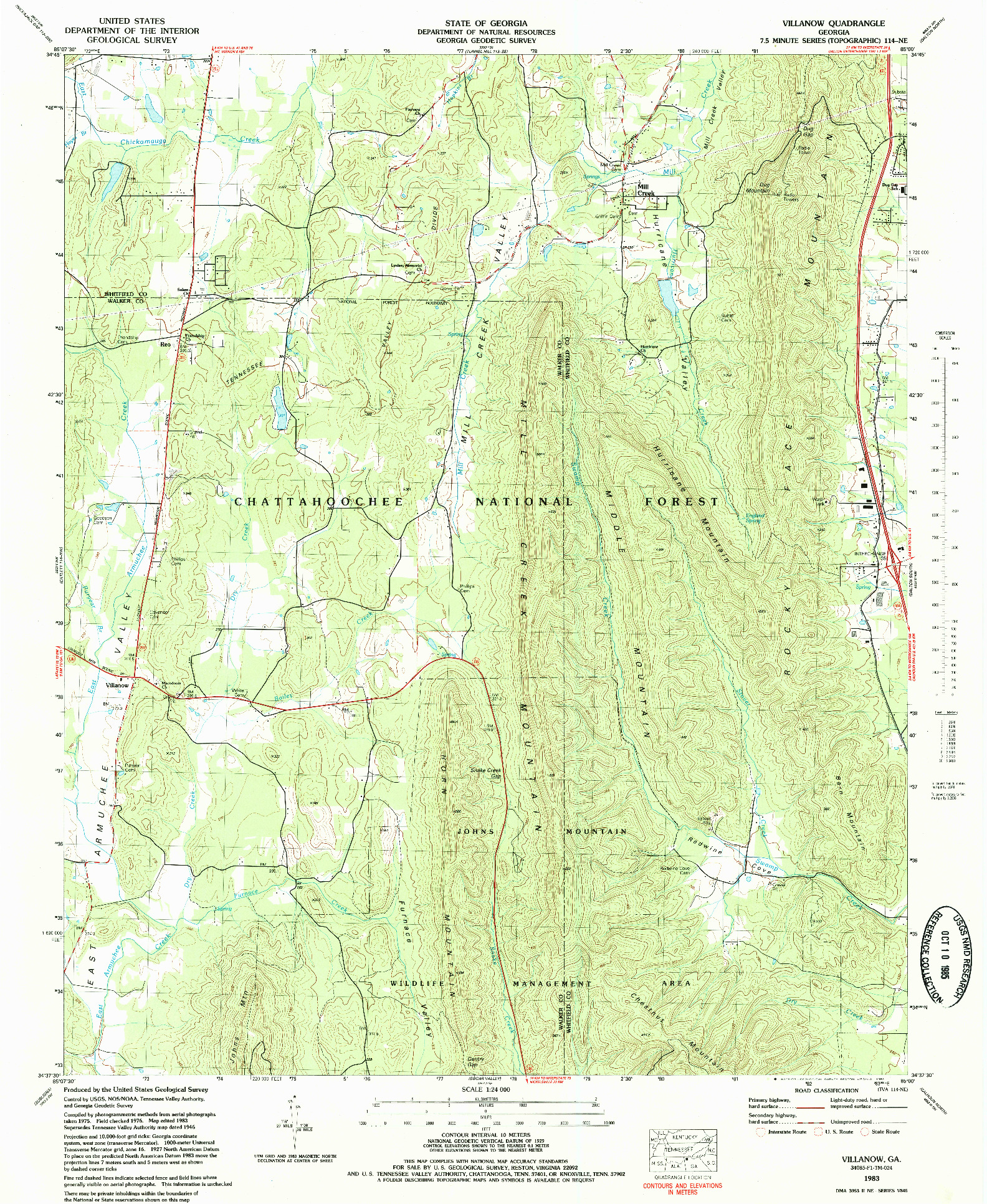 USGS 1:24000-SCALE QUADRANGLE FOR VILLANOW, GA 1983