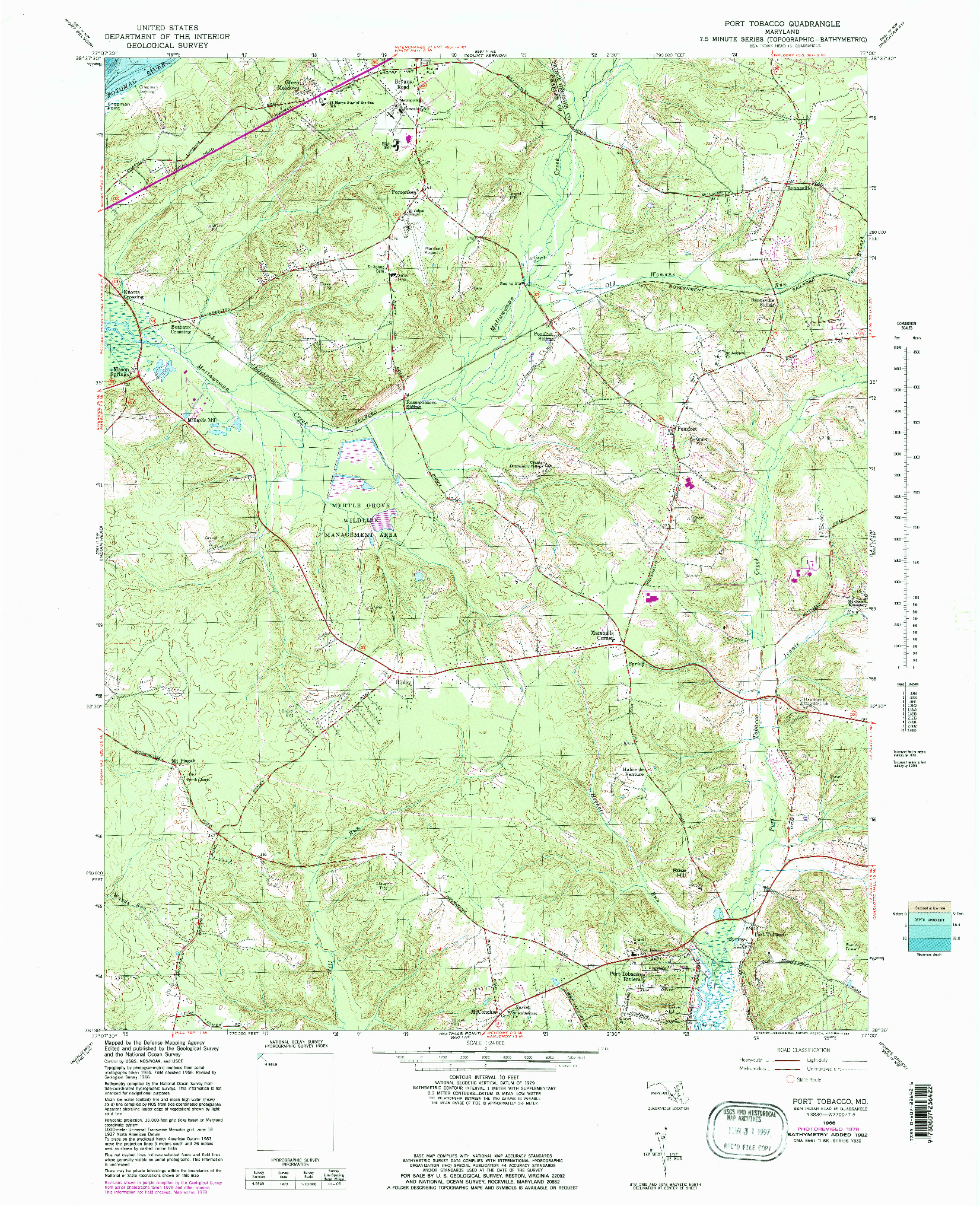 USGS 1:24000-SCALE QUADRANGLE FOR PORT TOBACCO, MD 1966